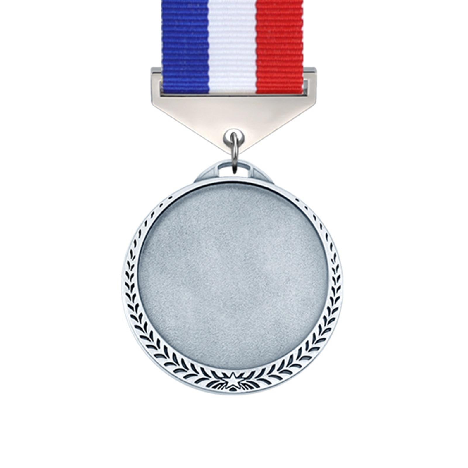 3x Metal Medals Zinc Alloy Blank Medals with Ribbons for Competition Style C