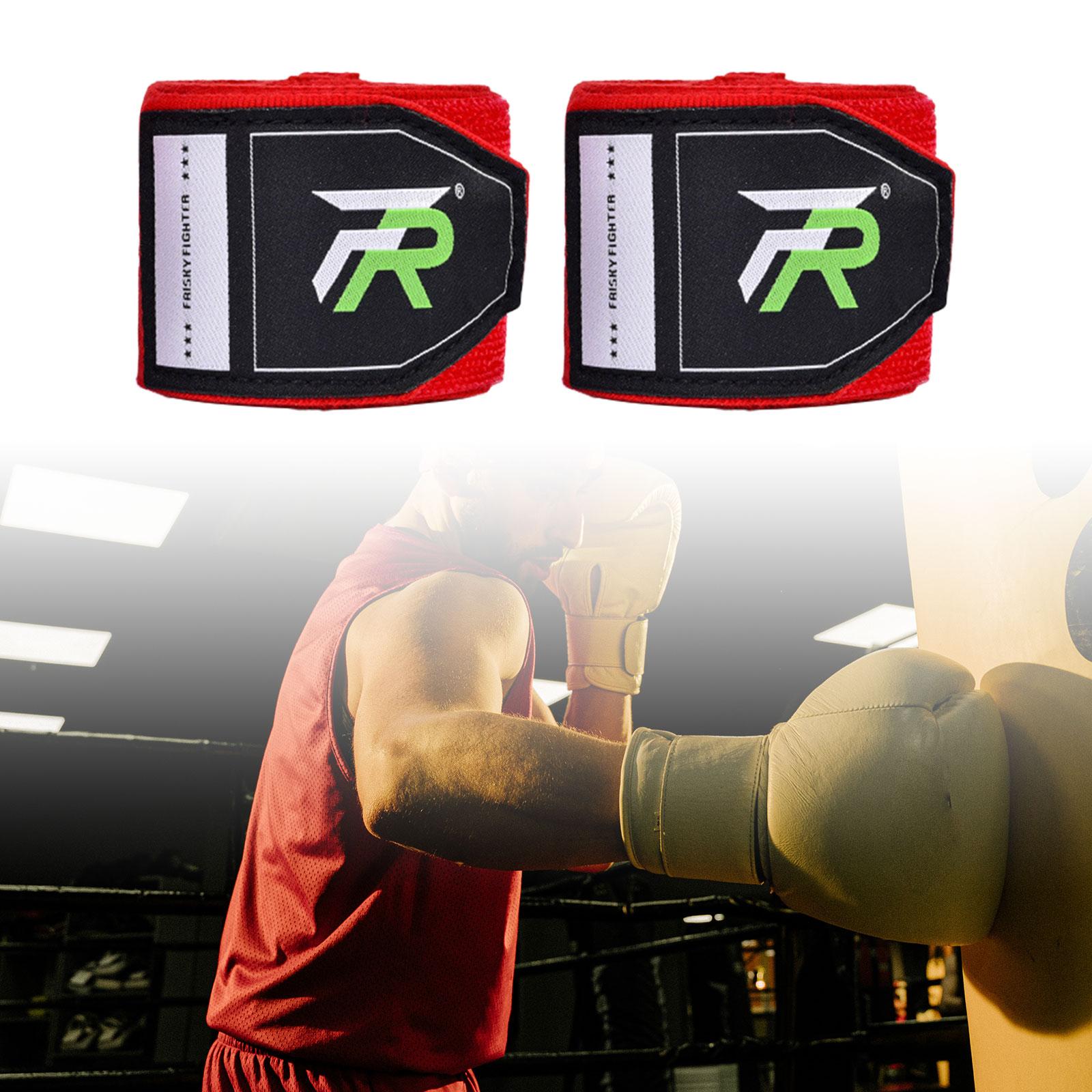 2x Boxing Hand Wraps 300cm Kickboxing Hand Wraps for Workout Sparring Karate Red