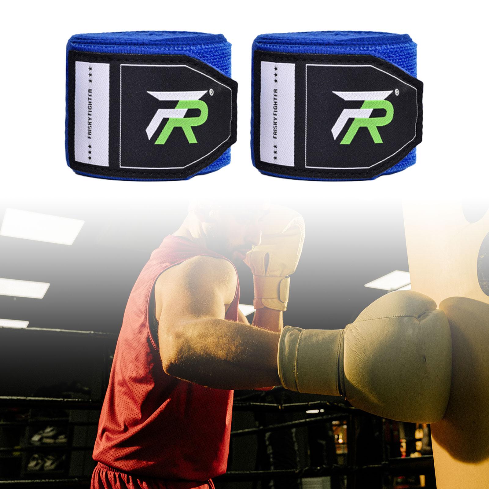 2x Boxing Hand Wraps 300cm Kickboxing Hand Wraps for Workout Sparring Karate Blue