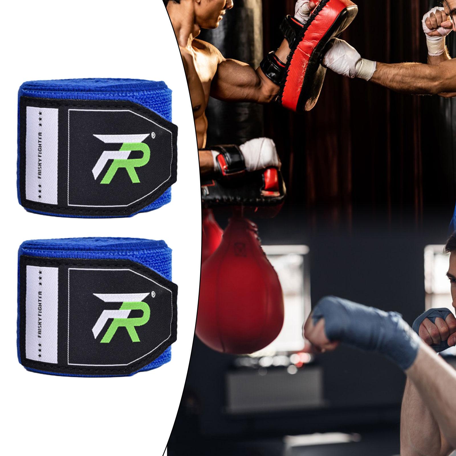2x Boxing Hand Wraps 300cm Kickboxing Hand Wraps for Workout Sparring Karate Blue