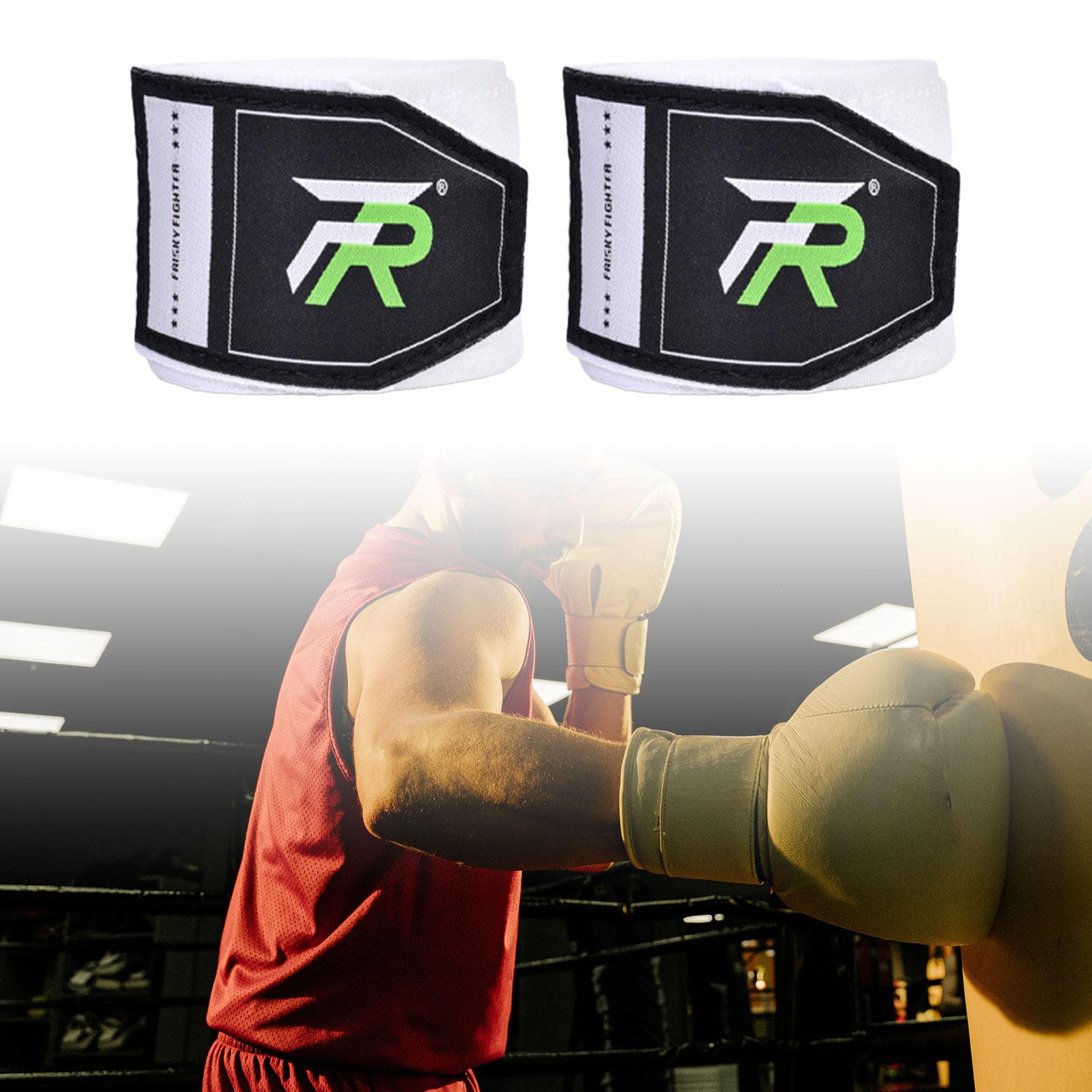 2x Boxing Hand Wraps 300cm Kickboxing Hand Wraps for Workout Sparring Karate White