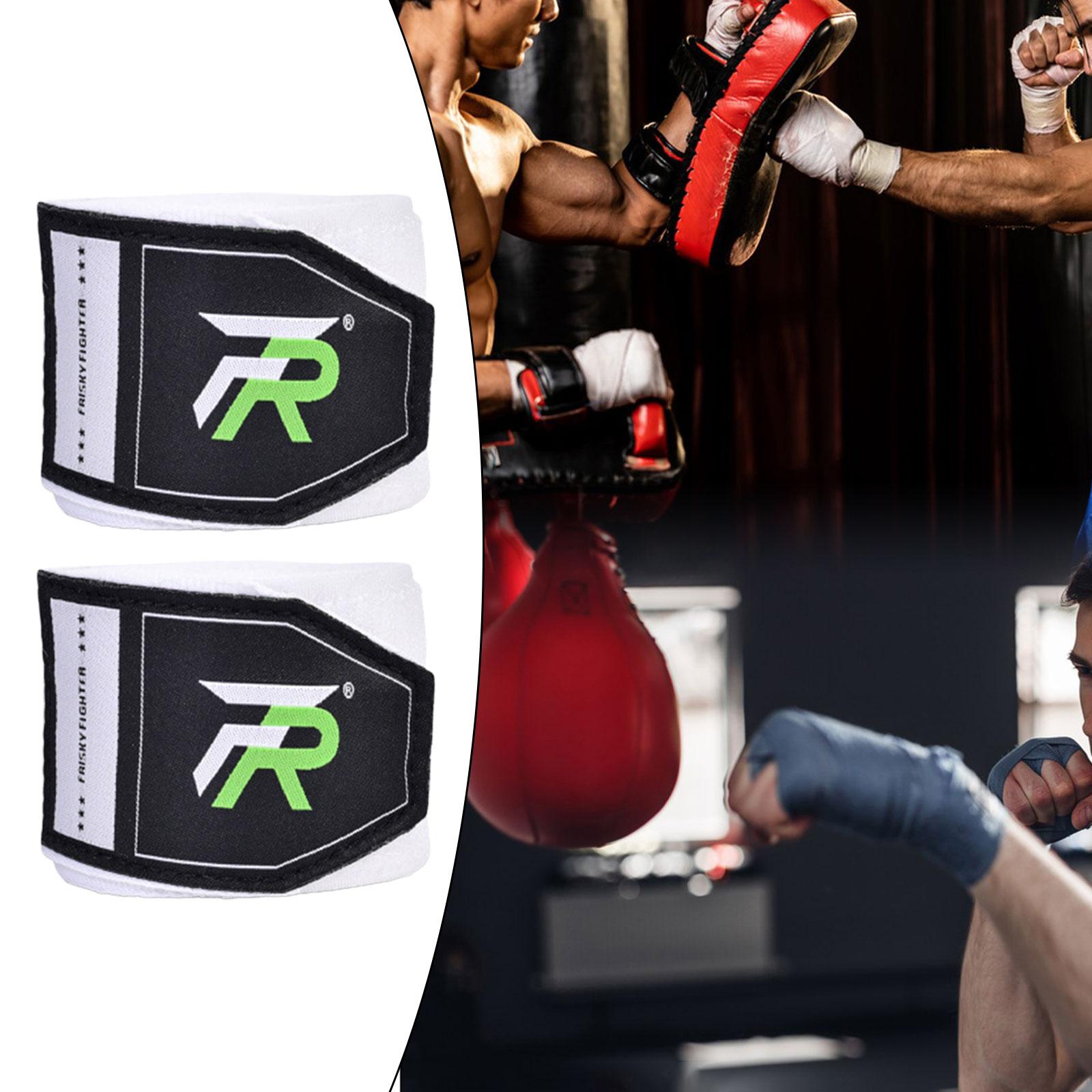2x Boxing Hand Wraps 300cm Kickboxing Hand Wraps for Workout Sparring Karate White