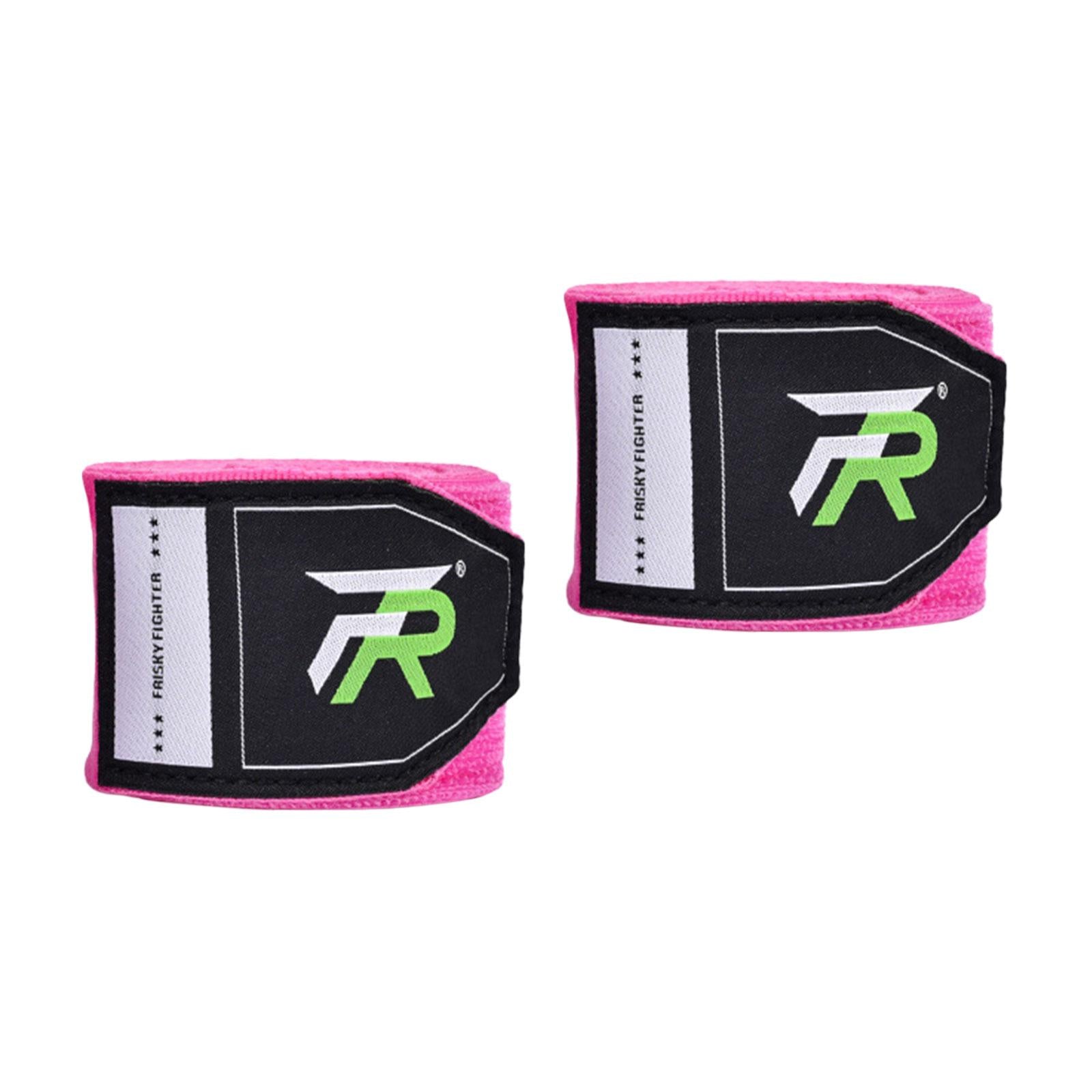 2x Boxing Hand Wraps 300cm Kickboxing Hand Wraps for Workout Sparring Karate Pink