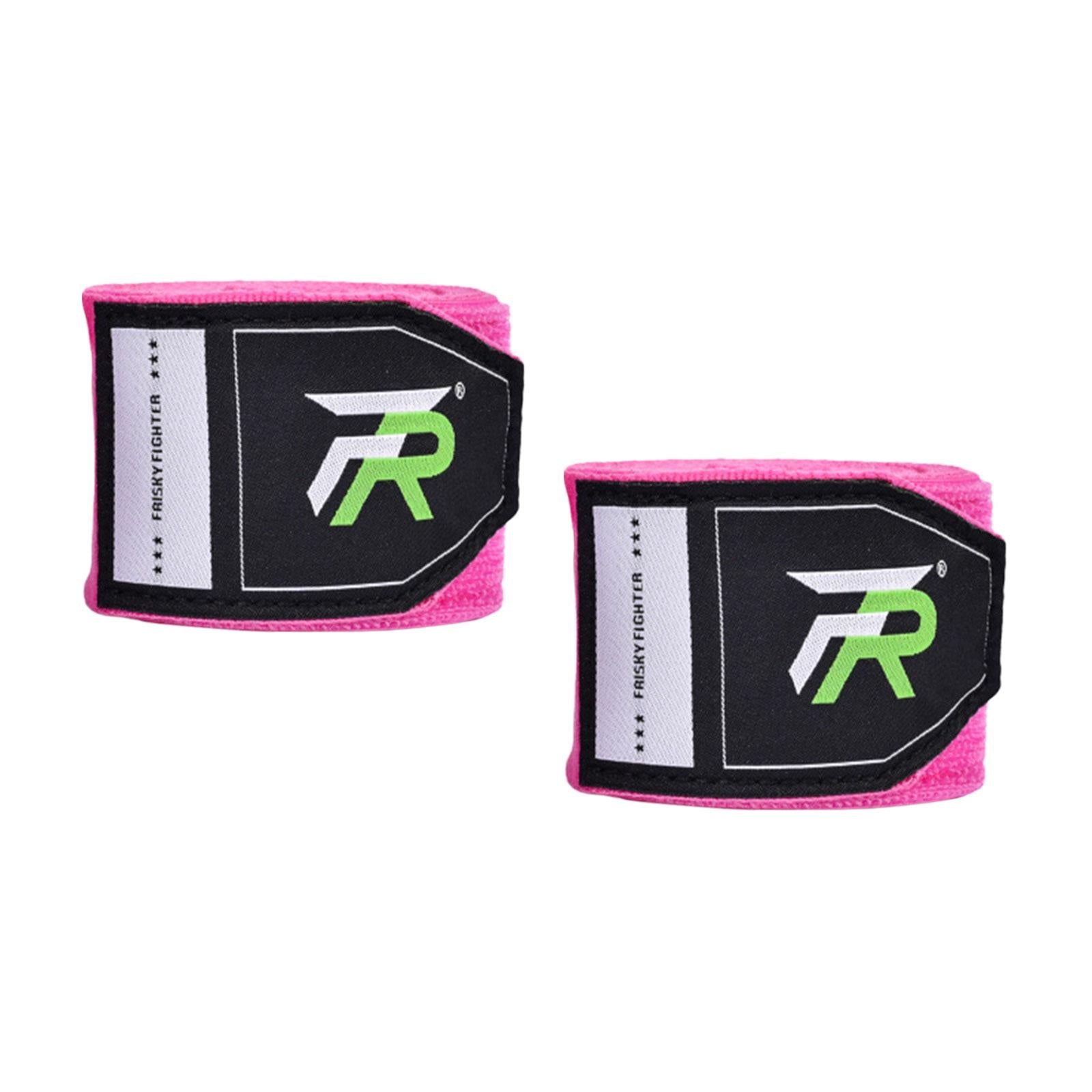 2x Boxing Hand Wraps 300cm Kickboxing Hand Wraps for Workout Sparring Karate Pink