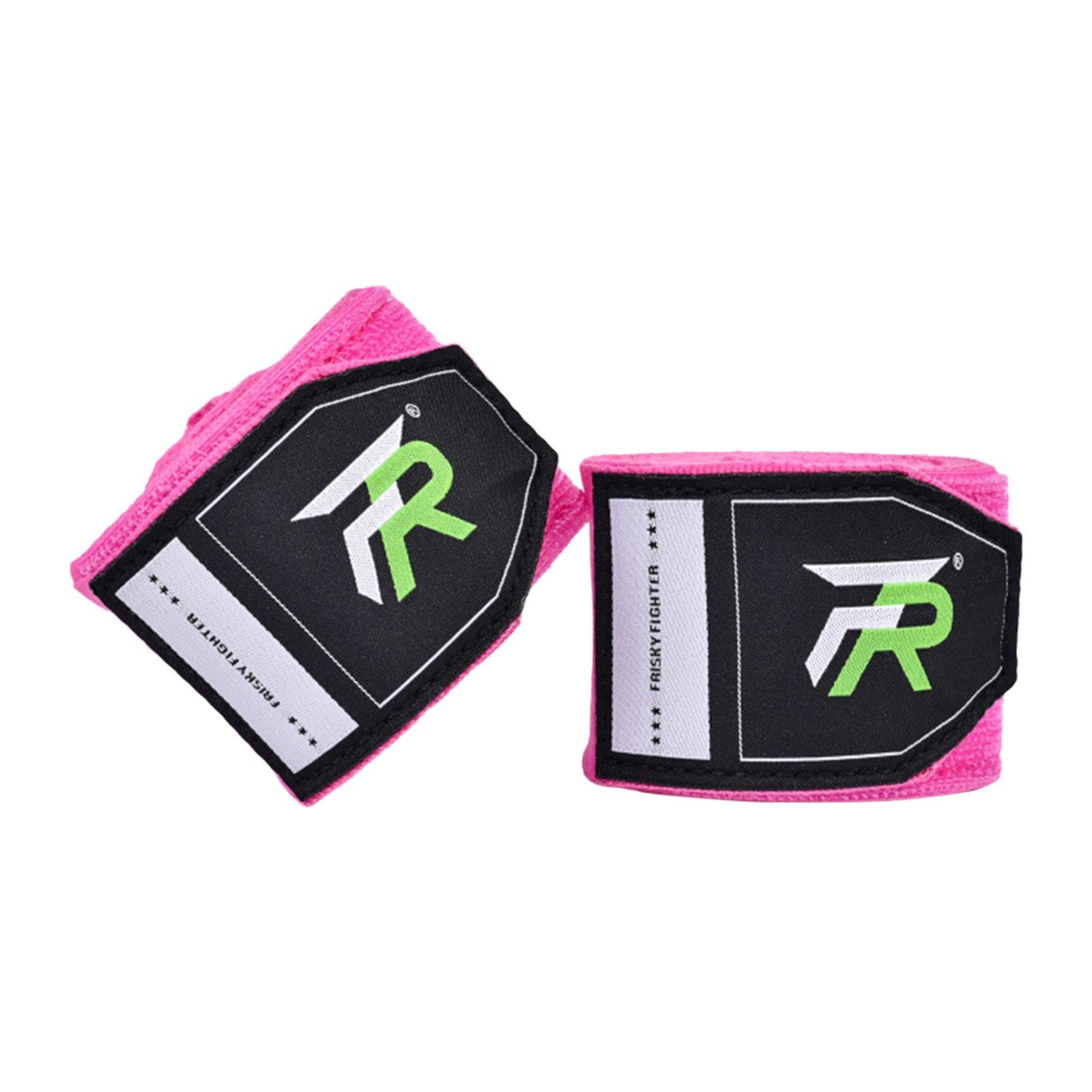 2x Boxing Hand Wraps 300cm Kickboxing Hand Wraps for Workout Sparring Karate Pink