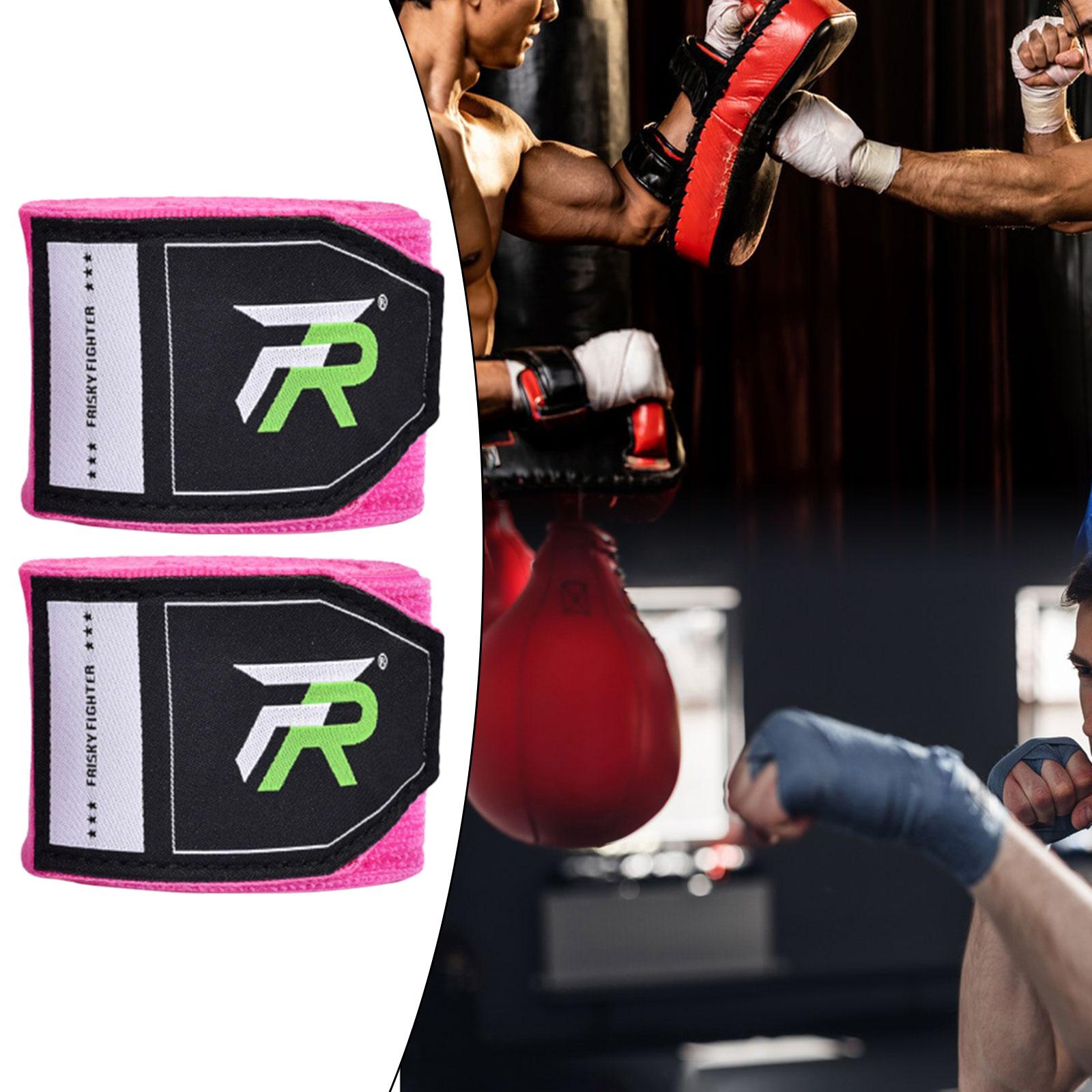 2x Boxing Hand Wraps 300cm Kickboxing Hand Wraps for Workout Sparring Karate Pink
