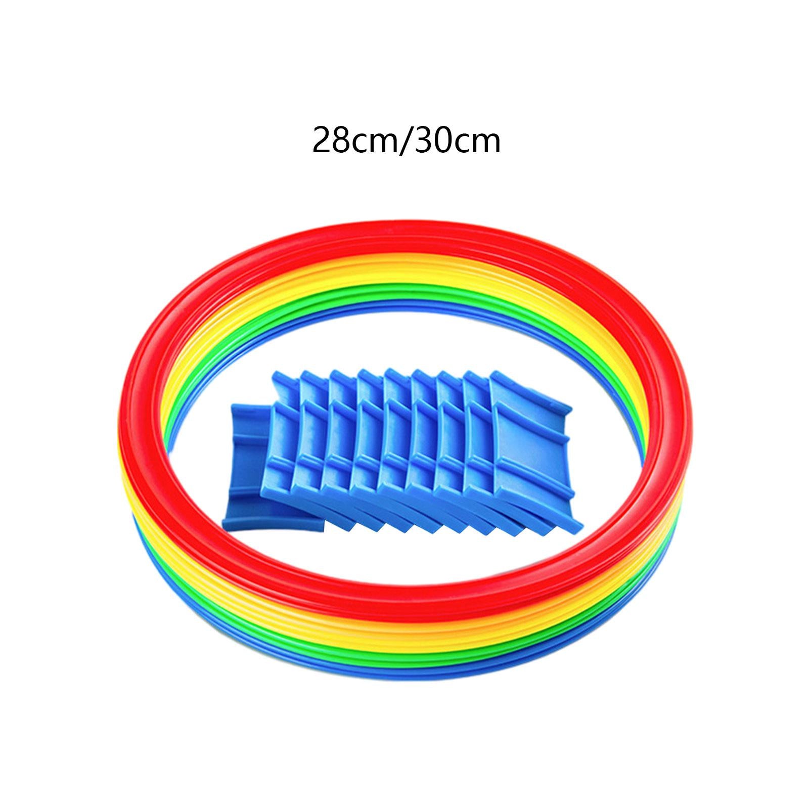 10 Pieces Hopscotch Rings Jumping Rings for Backyard Kindergarten Girls Boys 11 Inch