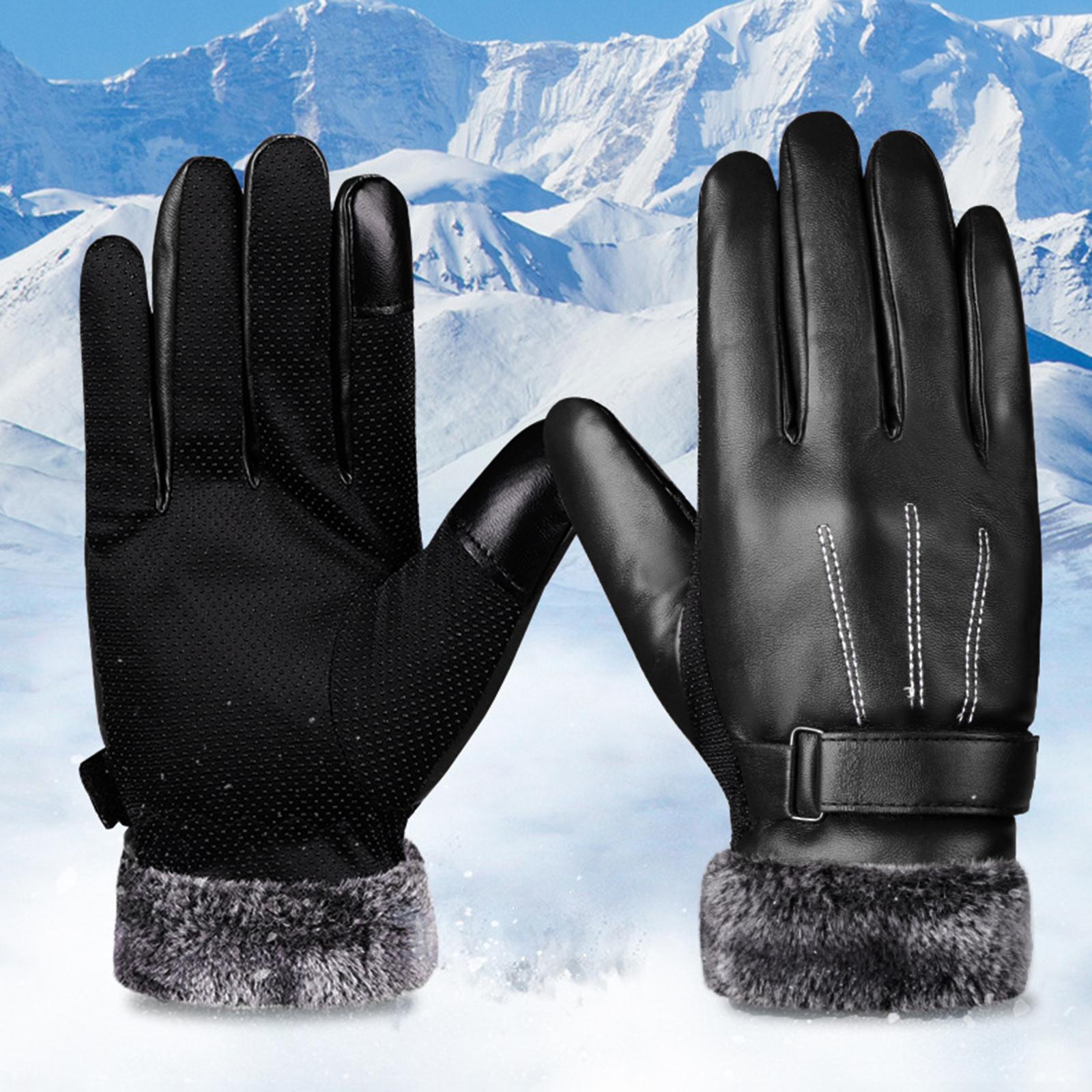 Women Winter Gloves Touch Screen Nonslip Cycling Gloves for Outdoor Sports Black
