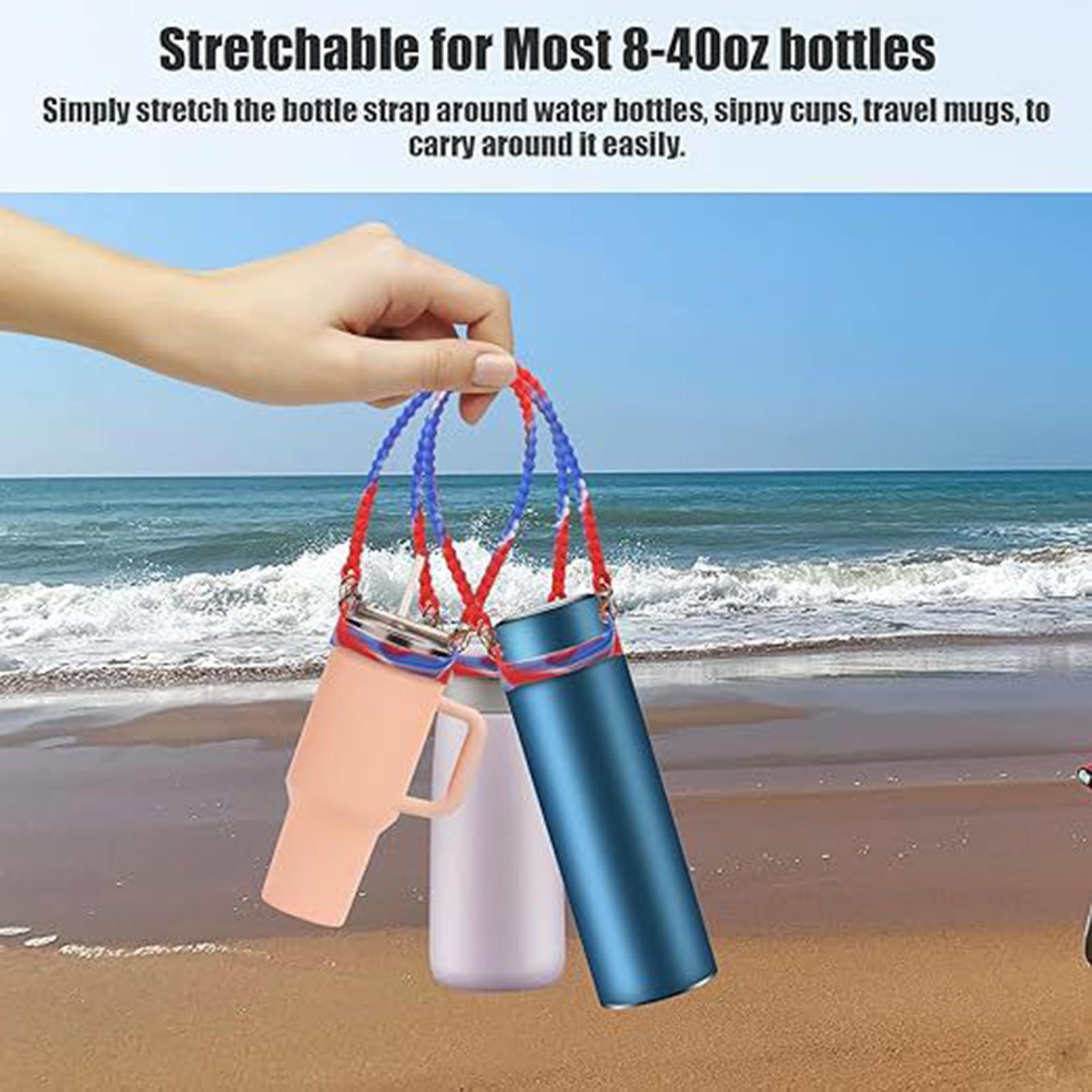 Water Bottle Handle Strap Soft Durable Silicone Water Bottle Carrying Handle Red Blue