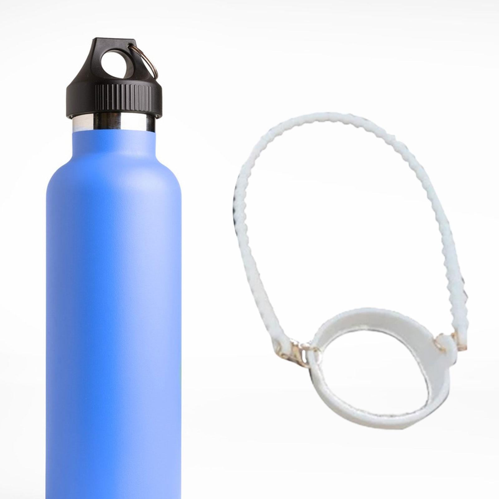 Water Bottle Handle Strap Soft Durable Silicone Water Bottle Carrying Handle White