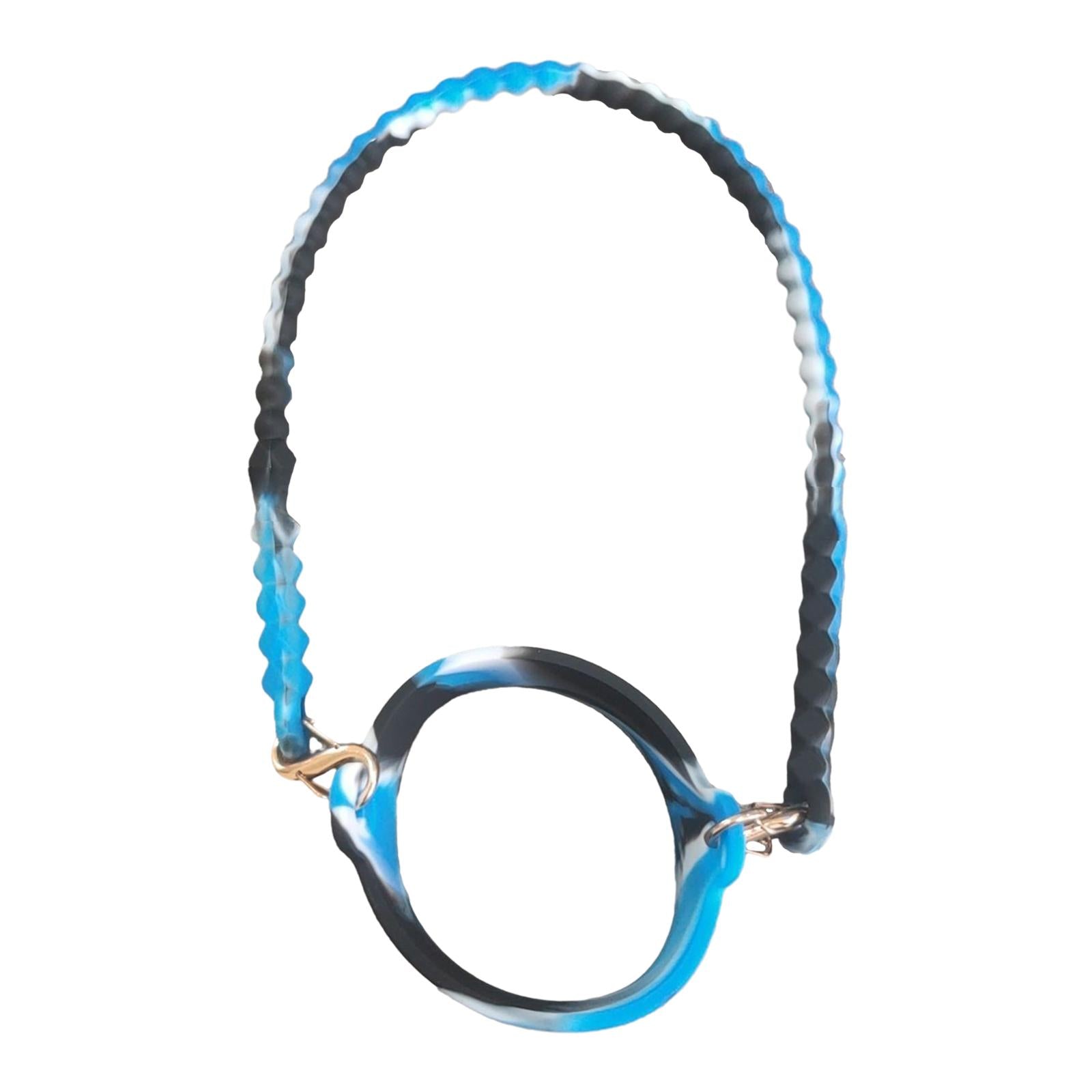 Water Bottle Handle Strap Soft Durable Silicone Water Bottle Carrying Handle Blue Black