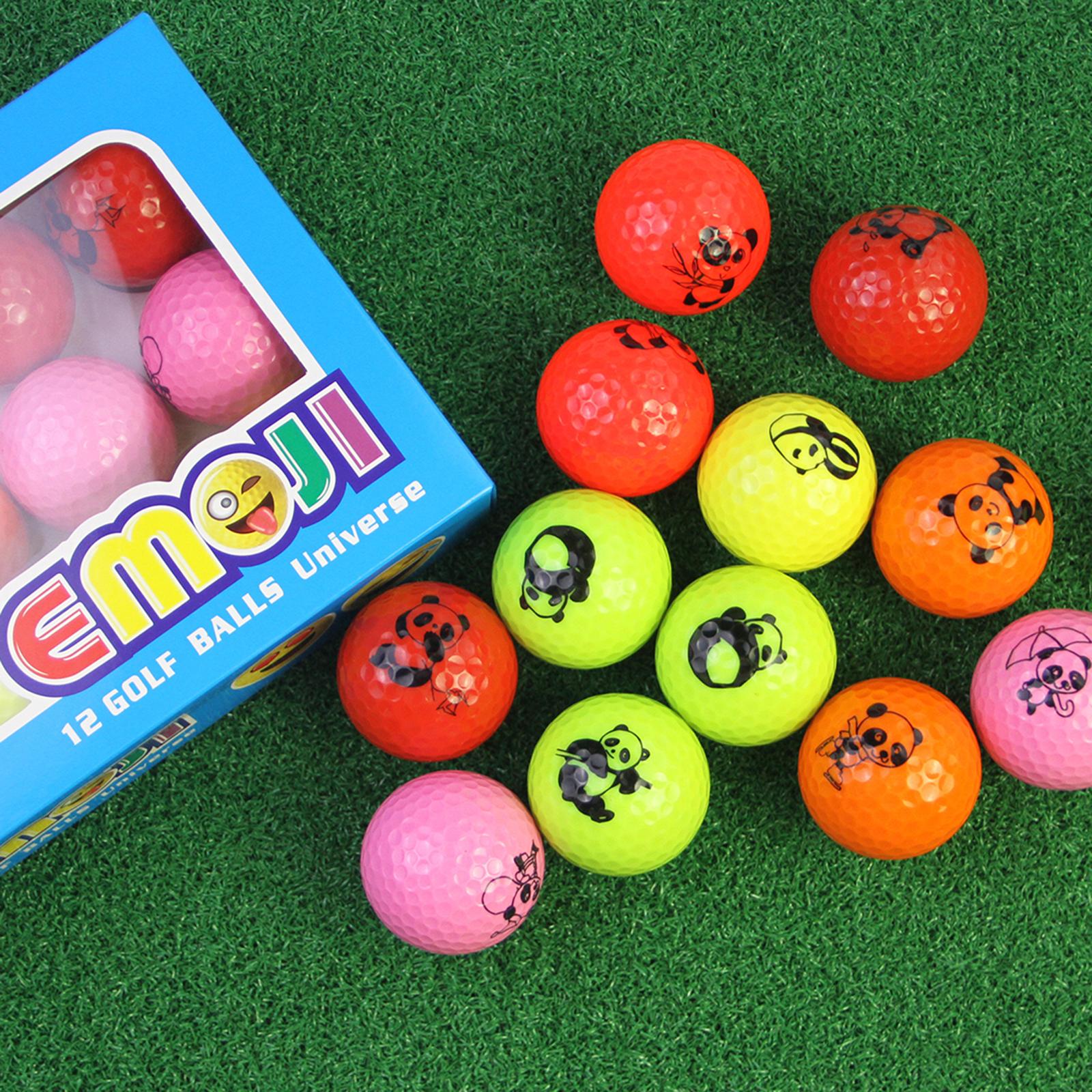 2Pcs Golf Balls Convenient Cartoon Panda Ball for Garden Indoor Outdoor Home green