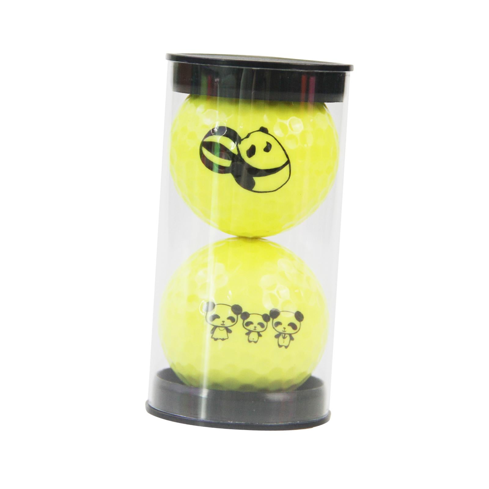 2Pcs Golf Balls Convenient Cartoon Panda Ball for Garden Indoor Outdoor Home green