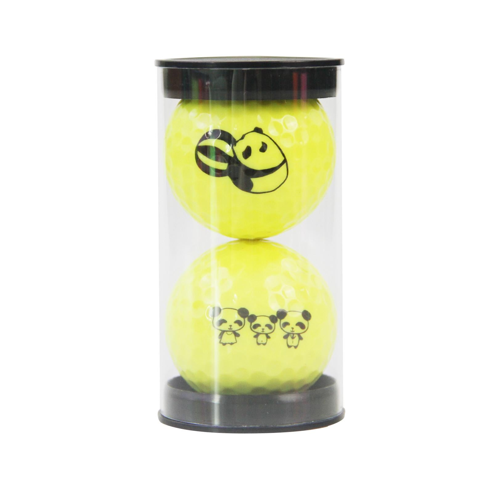 2Pcs Golf Balls Convenient Cartoon Panda Ball for Garden Indoor Outdoor Home green