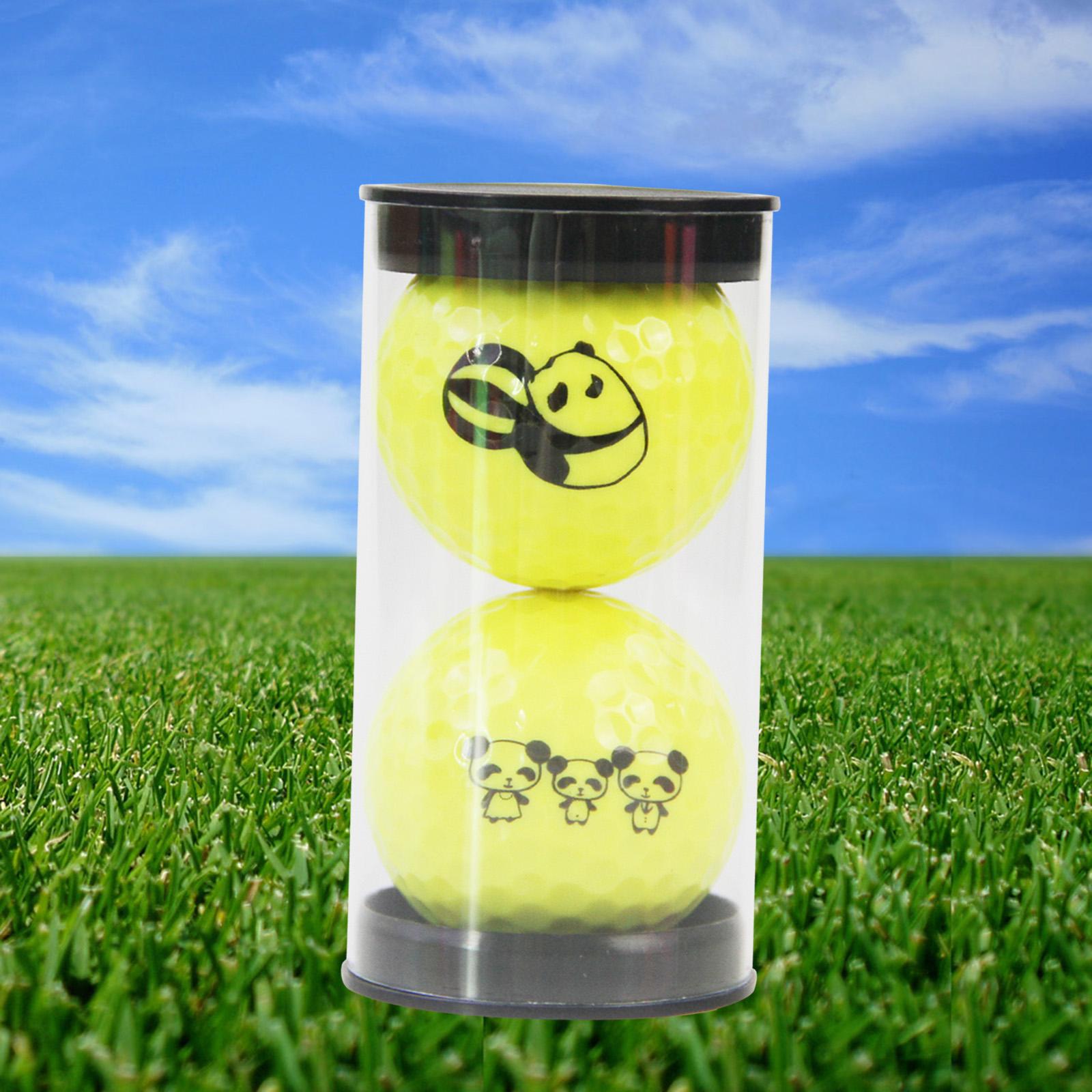 2Pcs Golf Balls Convenient Cartoon Panda Ball for Garden Indoor Outdoor Home green