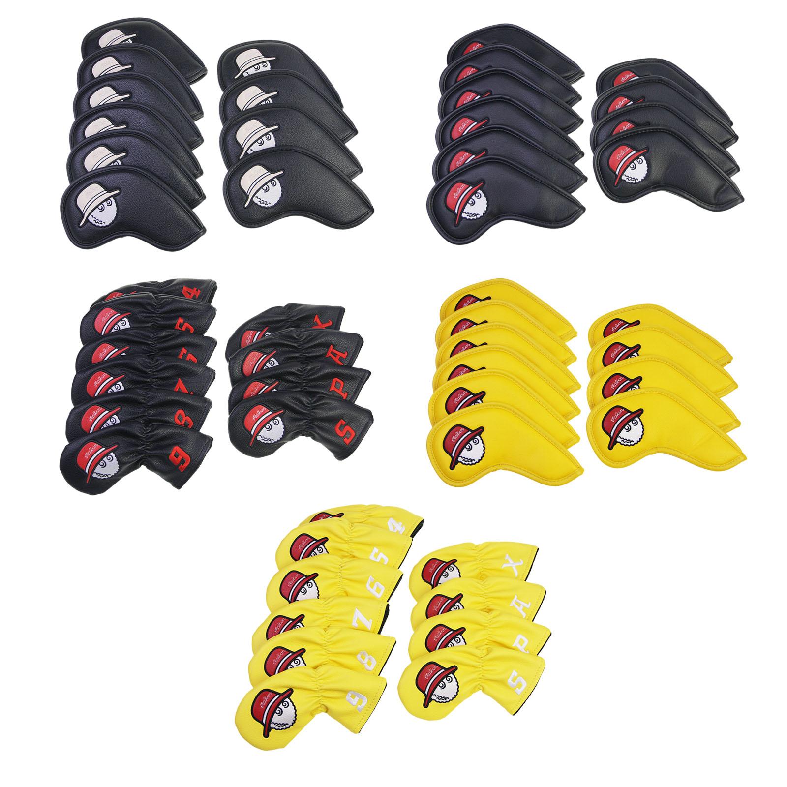 10Pcs Golf Club Covers Protective Covers for Golf Clubs Golf Iron Covers Set Black White