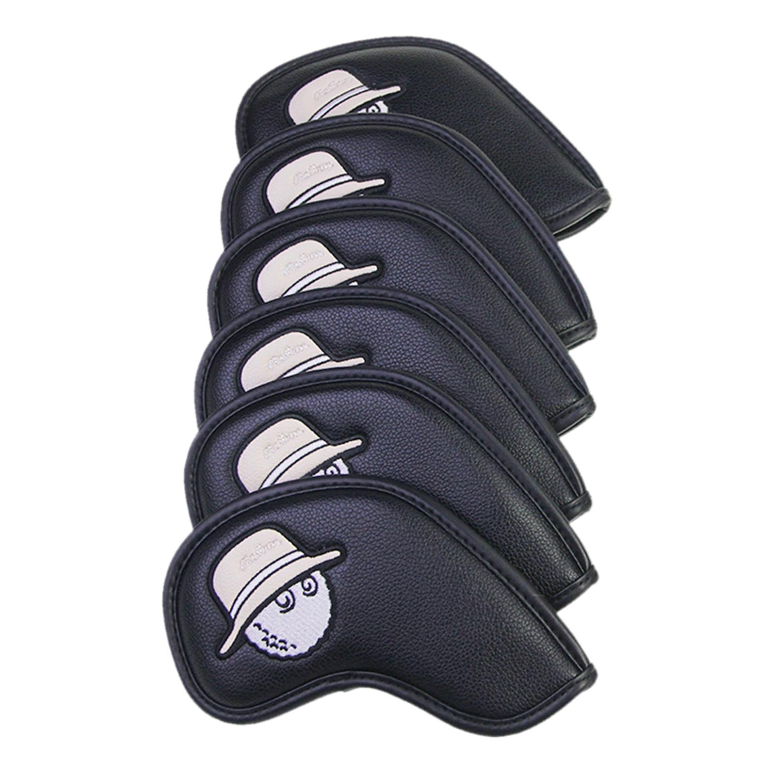 10Pcs Golf Club Covers Protective Covers for Golf Clubs Golf Iron Covers Set Black White