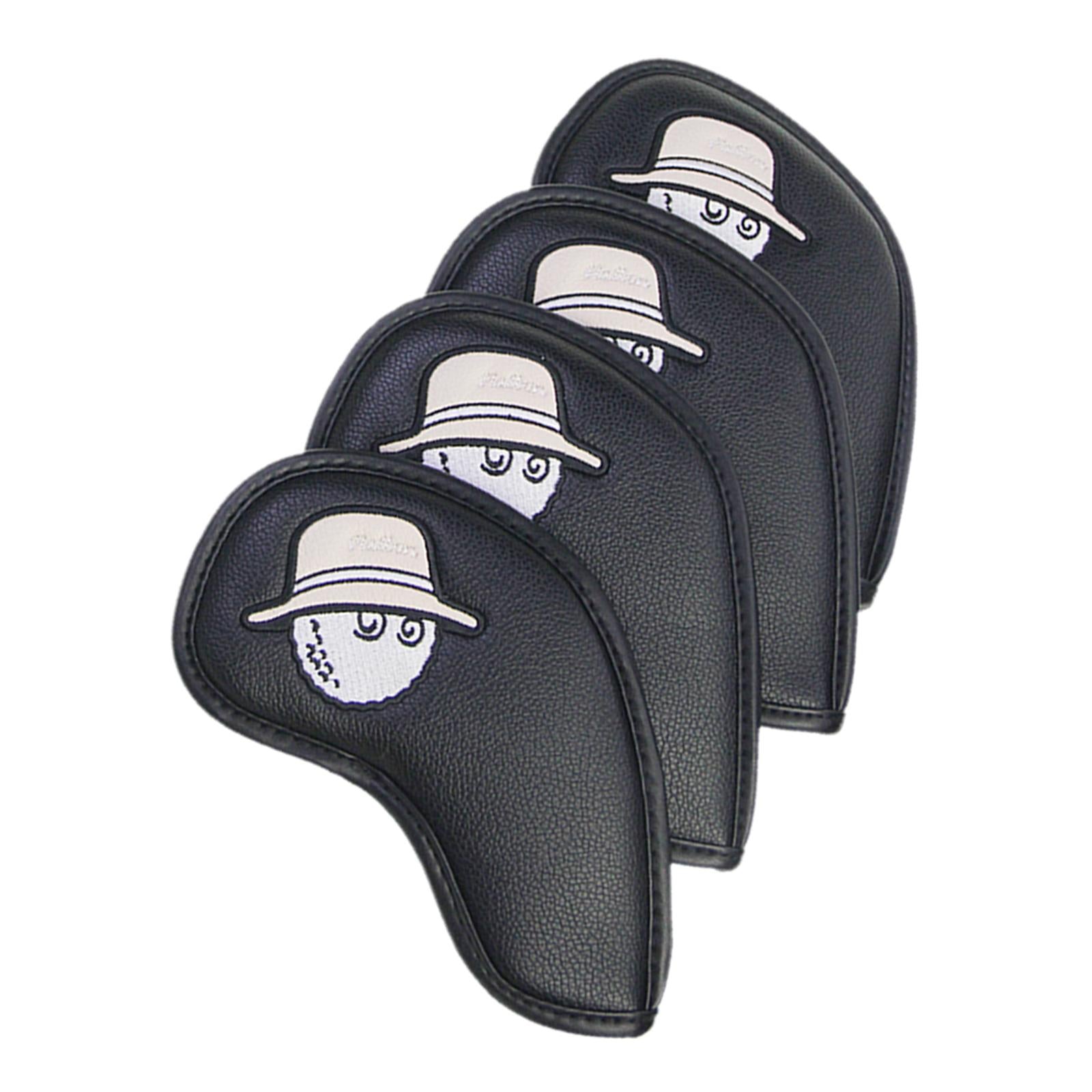 10Pcs Golf Club Covers Protective Covers for Golf Clubs Golf Iron Covers Set Black White