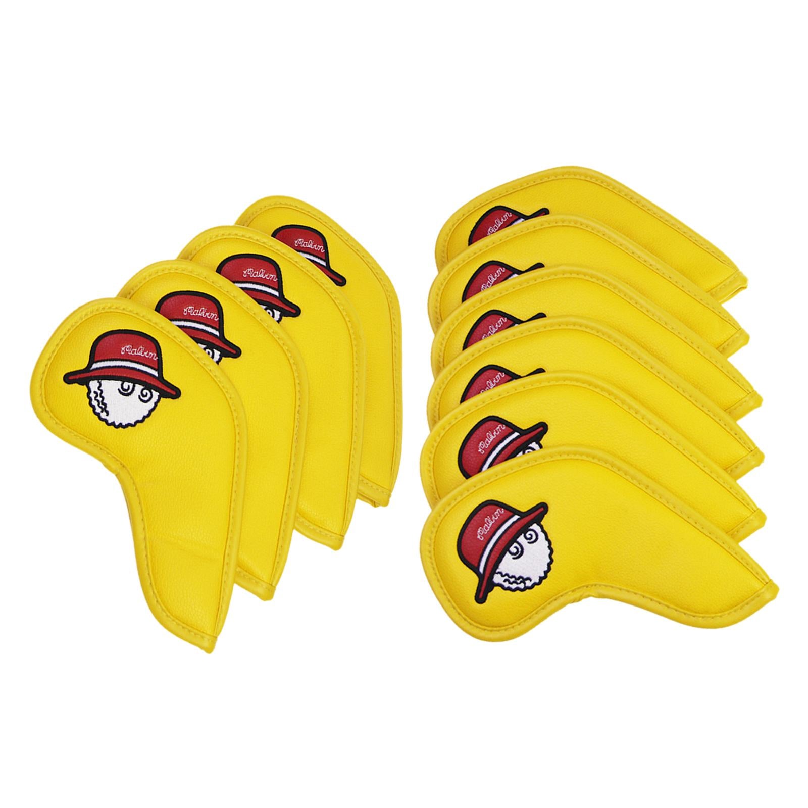 10Pcs Golf Club Covers Protective Covers for Golf Clubs Golf Iron Covers Set Yellow