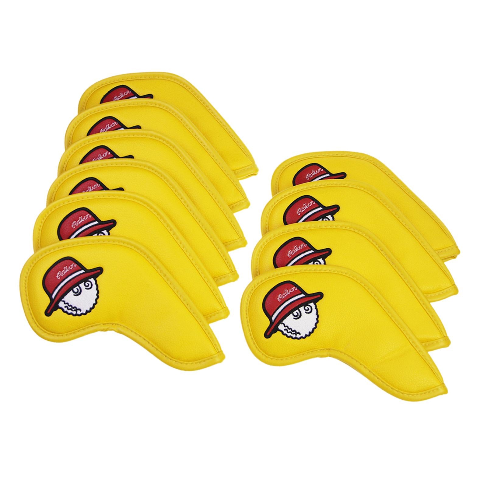 10Pcs Golf Club Covers Protective Covers for Golf Clubs Golf Iron Covers Set Yellow