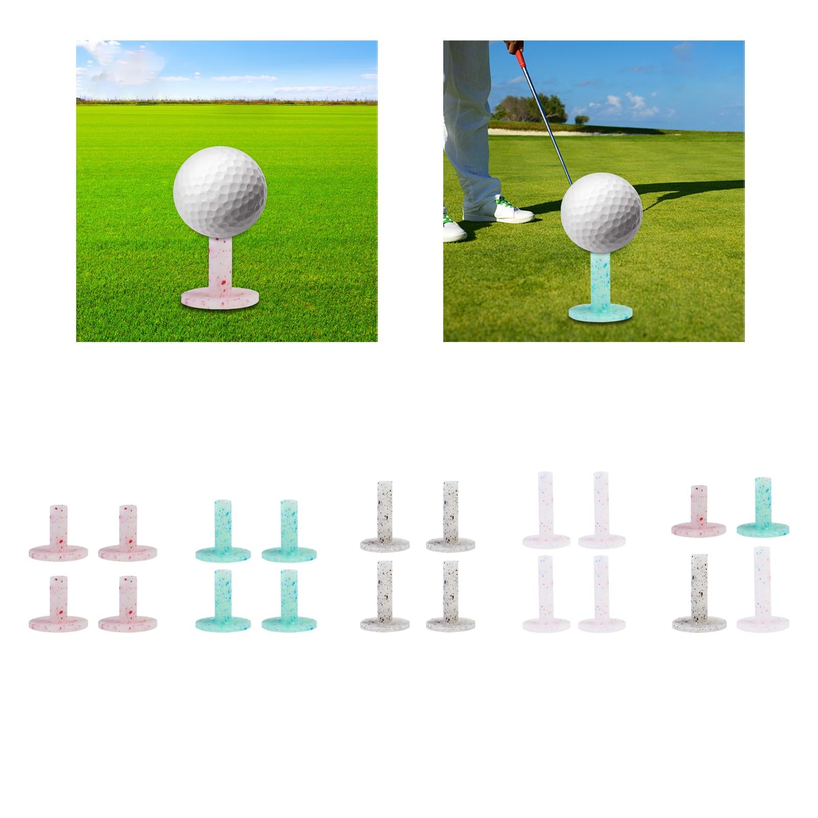 4Pcs Golf Rubber Tees Holders Durable Performance Golf Practice Tees Pink