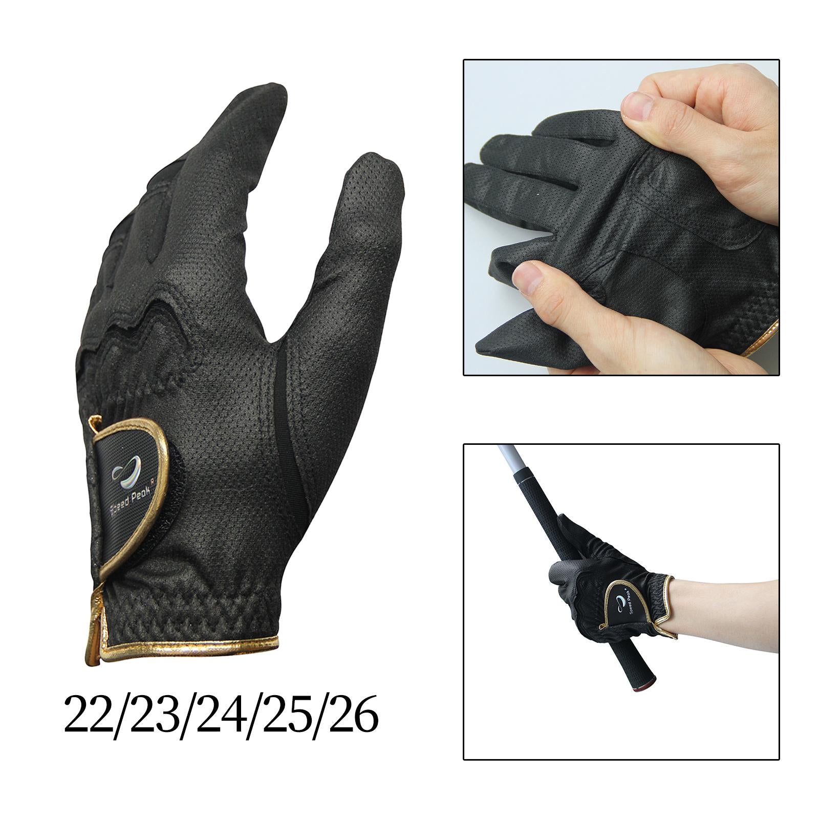 Golf Glove for Left Handed Golfer Soft Men Glove for Camping Driving Outdoor 18cmx9cmx0.8cm