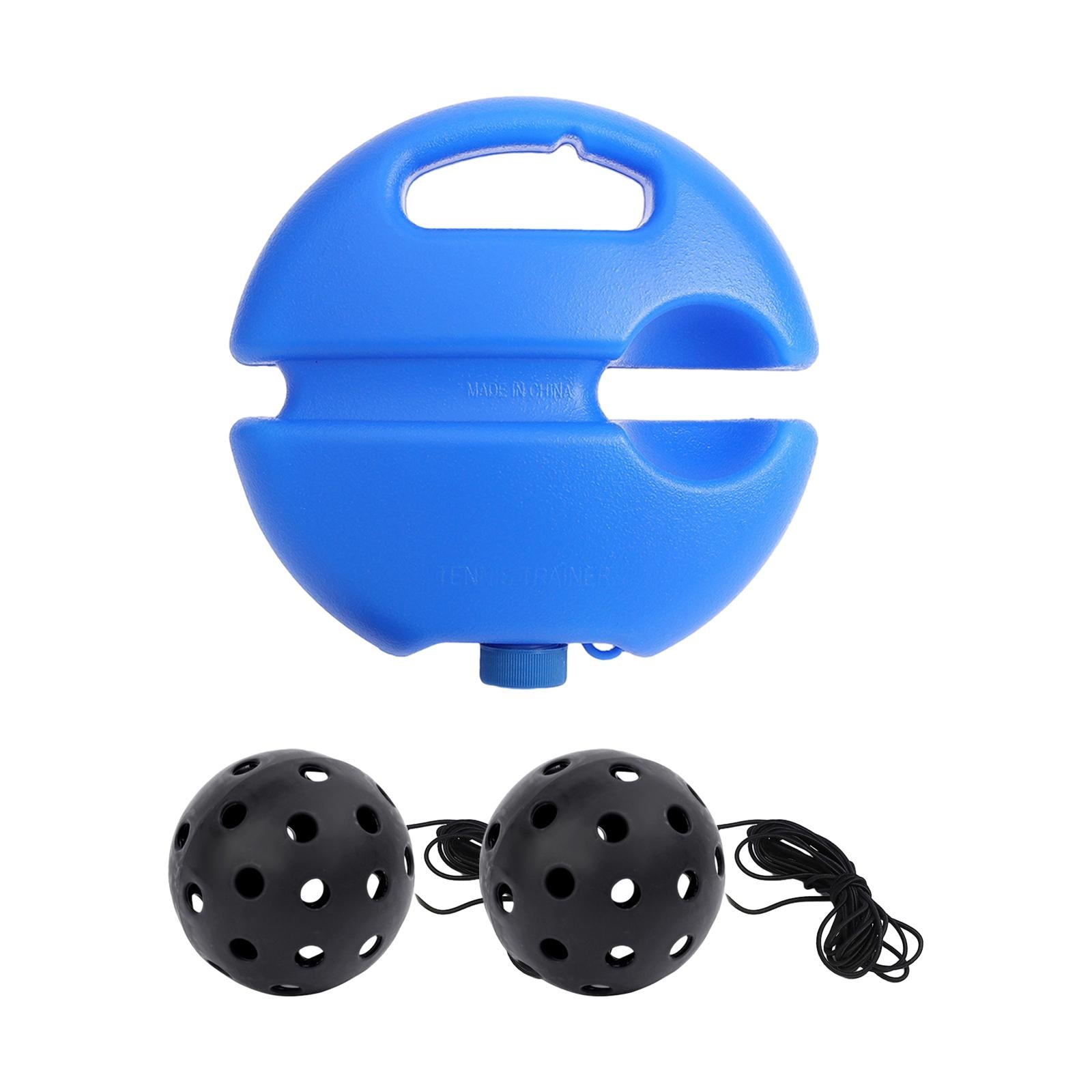 Pickleball Trainer Baseboard with 40 Holes Pickleball Ball Rope for Beginner black