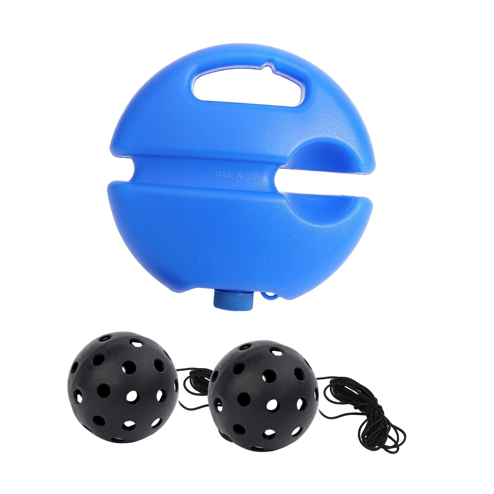 Pickleball Trainer Baseboard with 40 Holes Pickleball Ball Rope for Beginner black