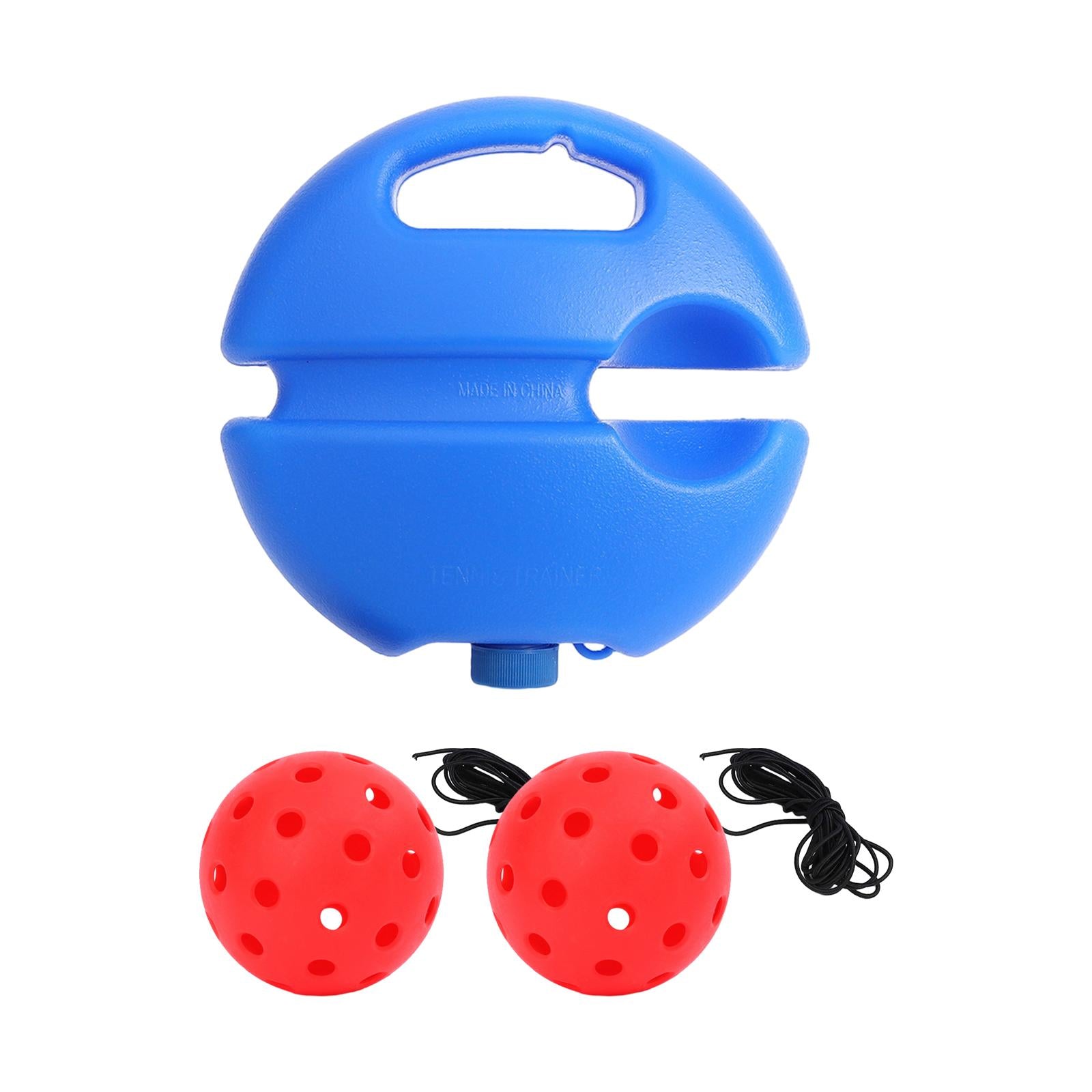 Pickleball Trainer Baseboard with 40 Holes Pickleball Ball Rope for Beginner red
