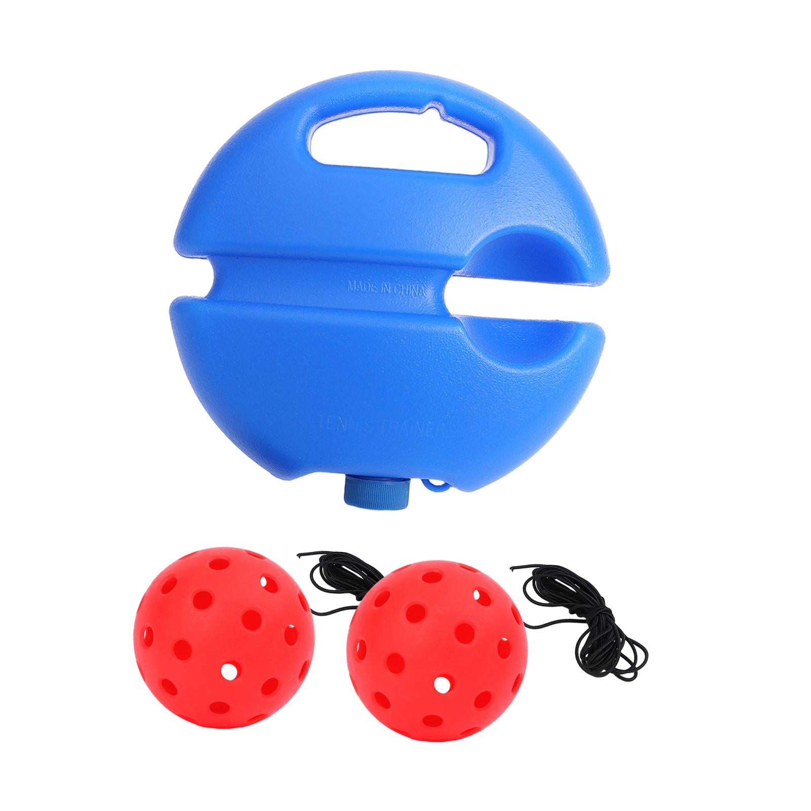 Pickleball Trainer Baseboard with 40 Holes Pickleball Ball Rope for Beginner red