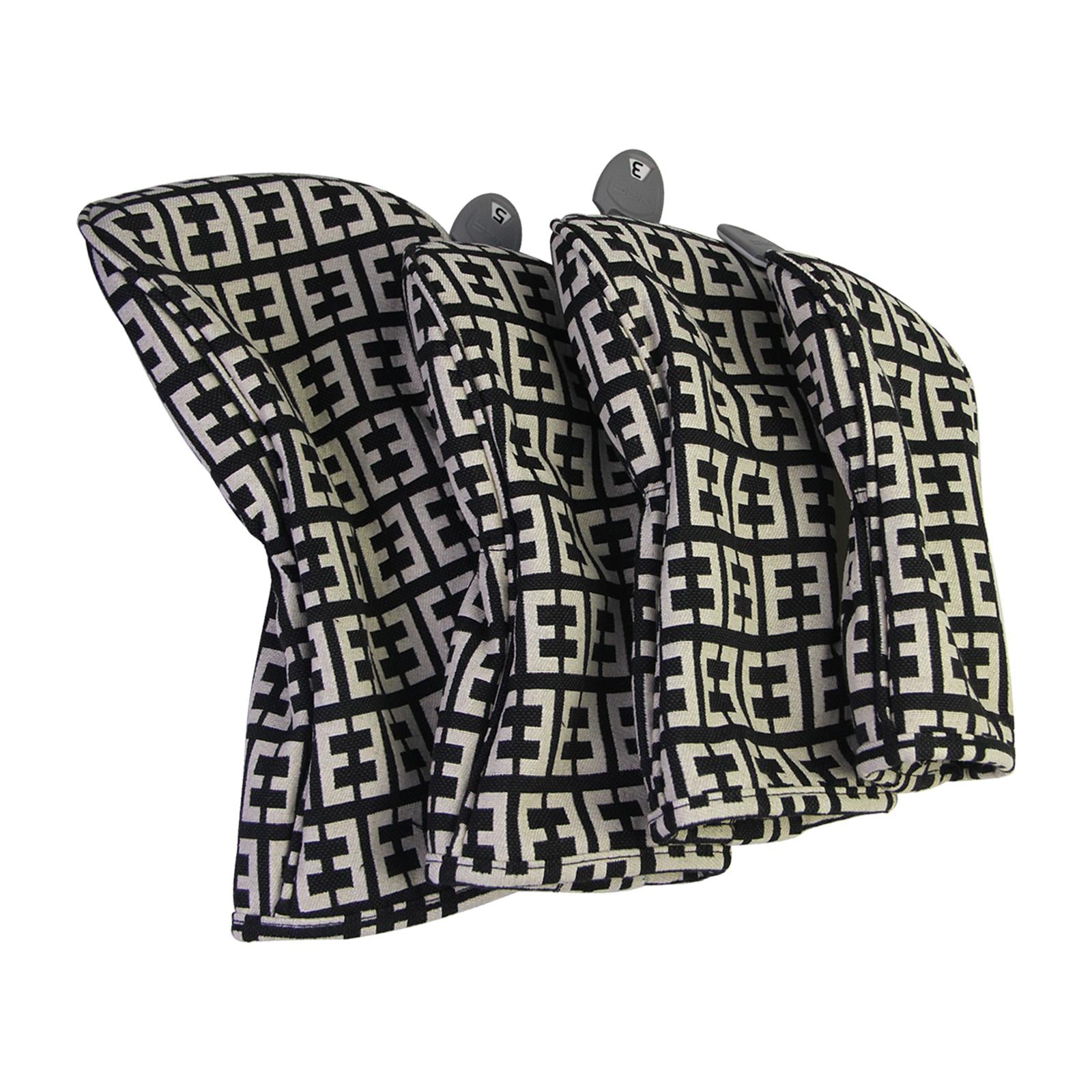 Golf Wood Cover Men Women Durable Trendy Wear Resistant Golf Head Cover Double E Pattern