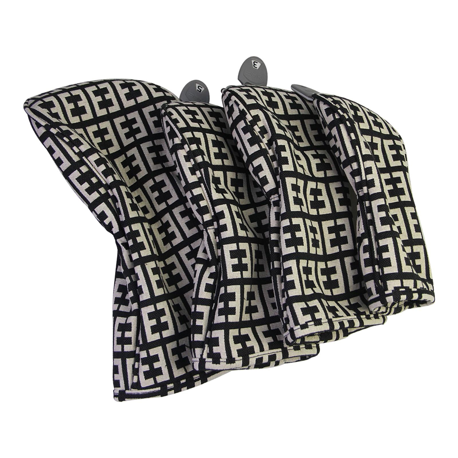 Golf Wood Cover Men Women Durable Trendy Wear Resistant Golf Head Cover Double E Pattern