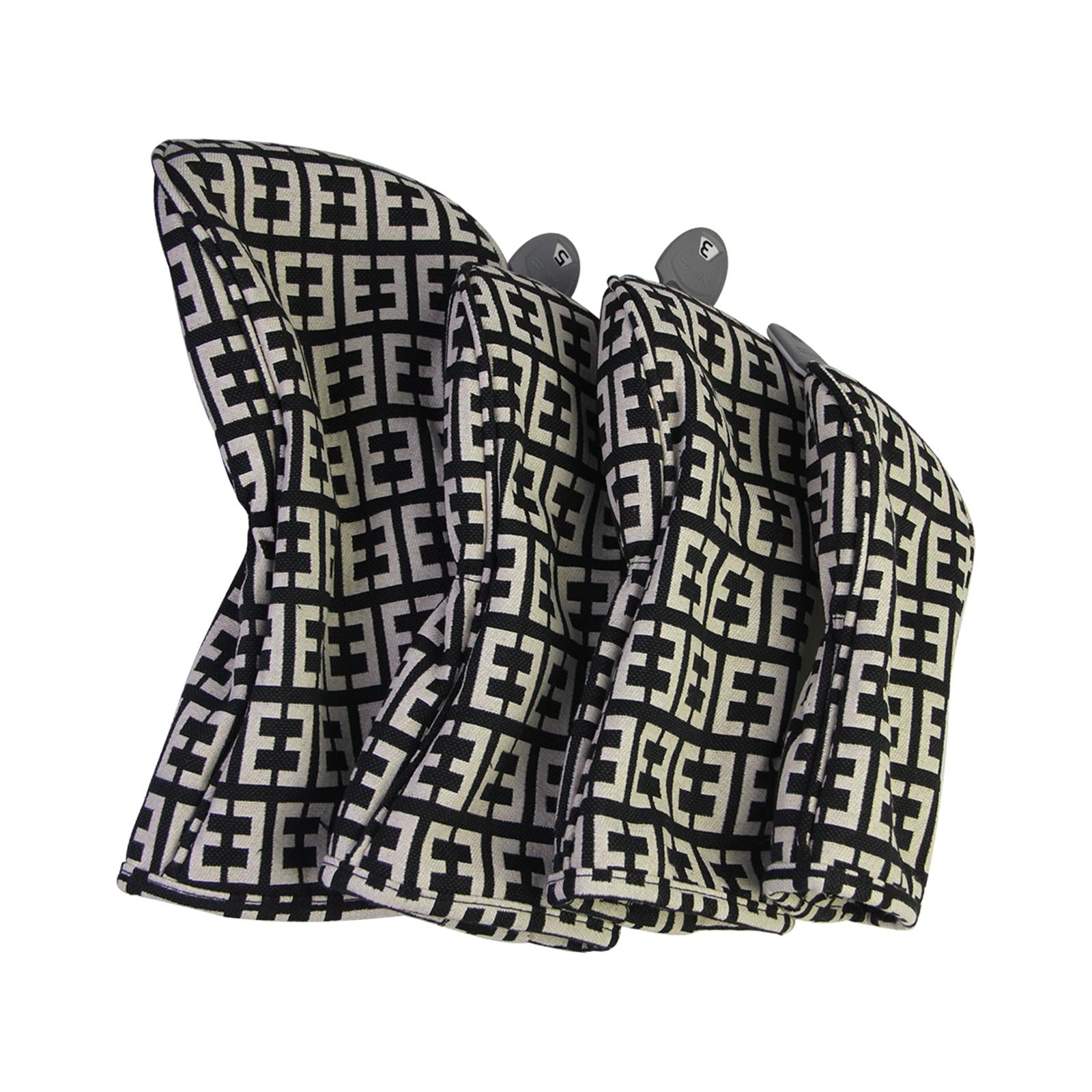 Golf Wood Cover Men Women Durable Trendy Wear Resistant Golf Head Cover Double E Pattern