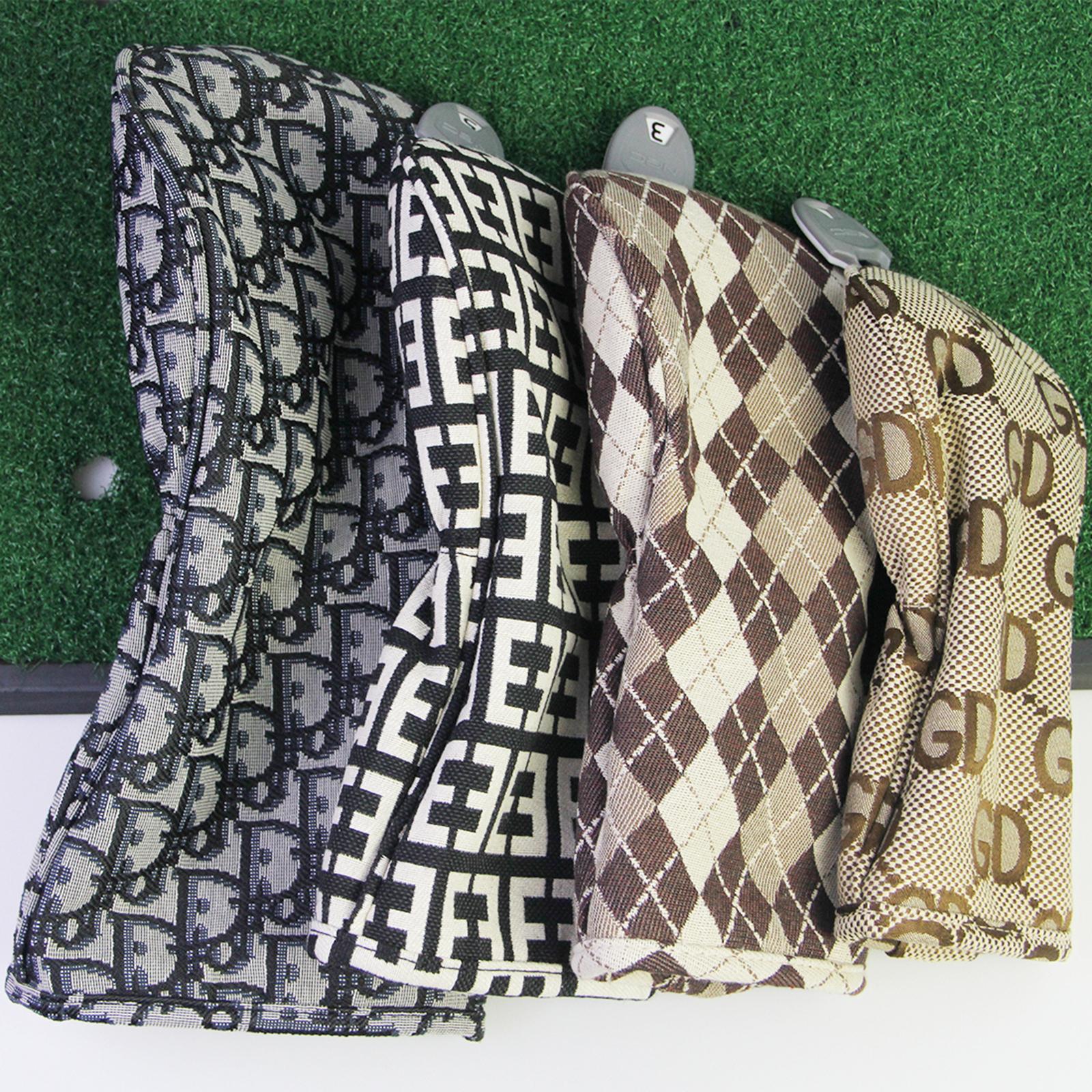 Golf Wood Cover Men Women Durable Trendy Wear Resistant Golf Head Cover D Pattern