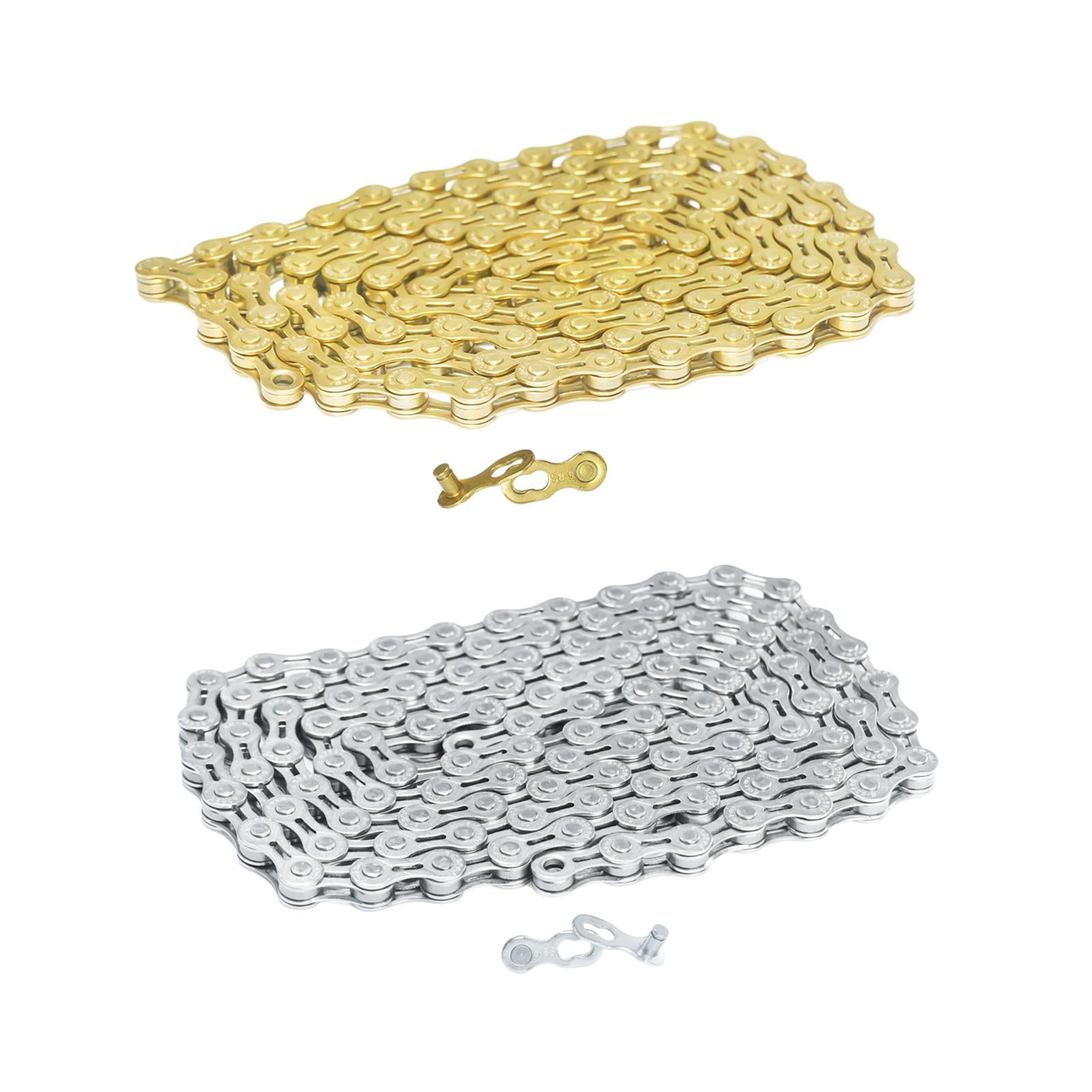Bicycle Chain 8 Speeds 116L Universal Missing Link Connector Bike Chain Silver