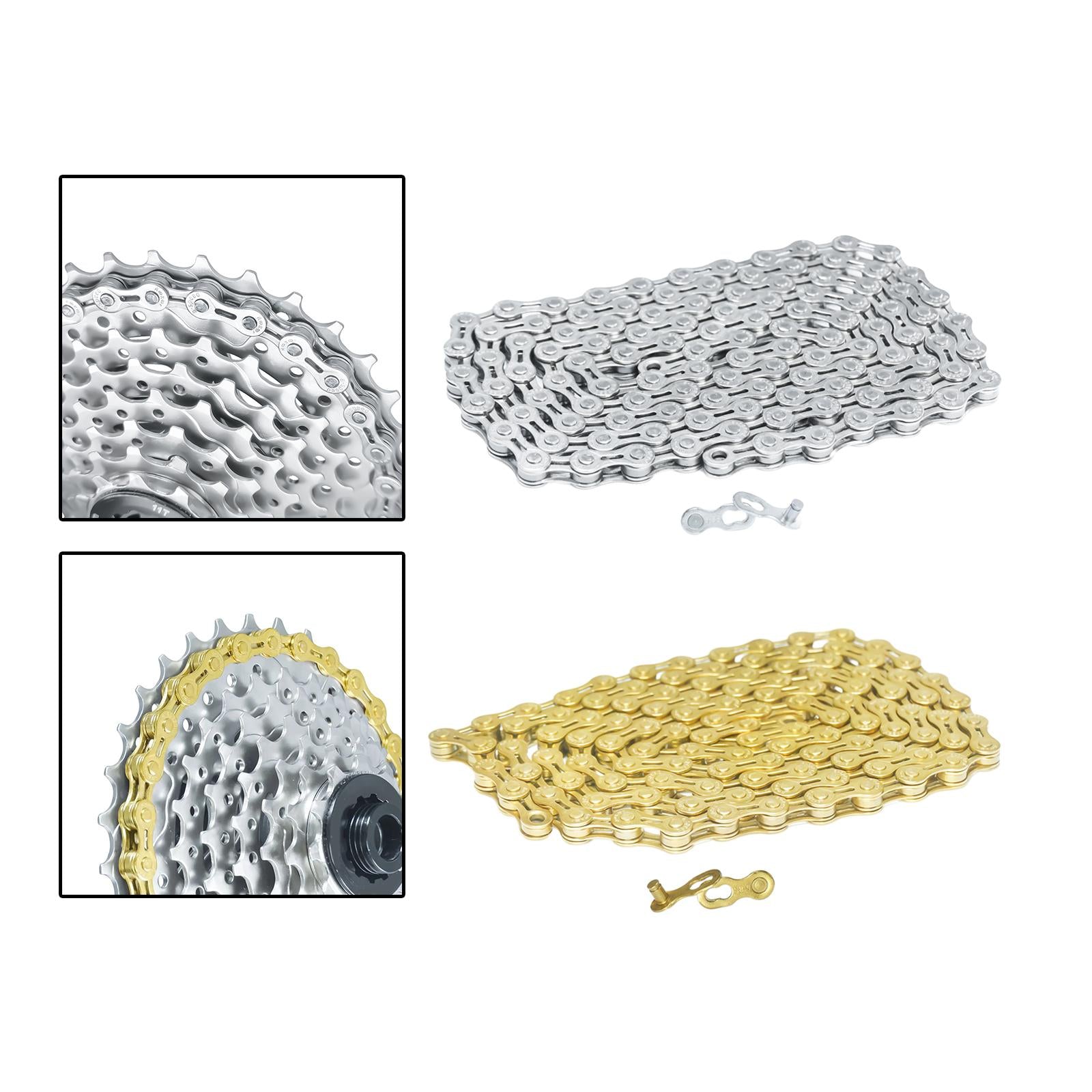 Bicycle Chain 8 Speeds 116L Universal Missing Link Connector Bike Chain Silver