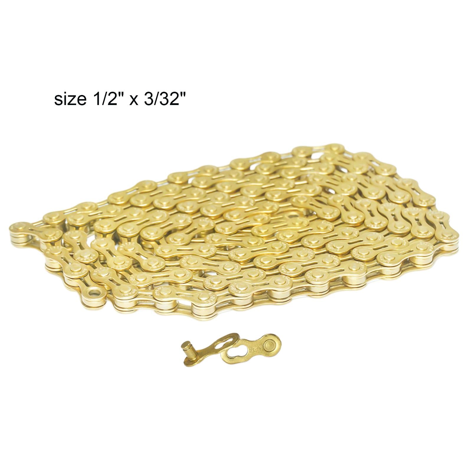 Bicycle Chain 8 Speeds 116L Universal Missing Link Connector Bike Chain Gold