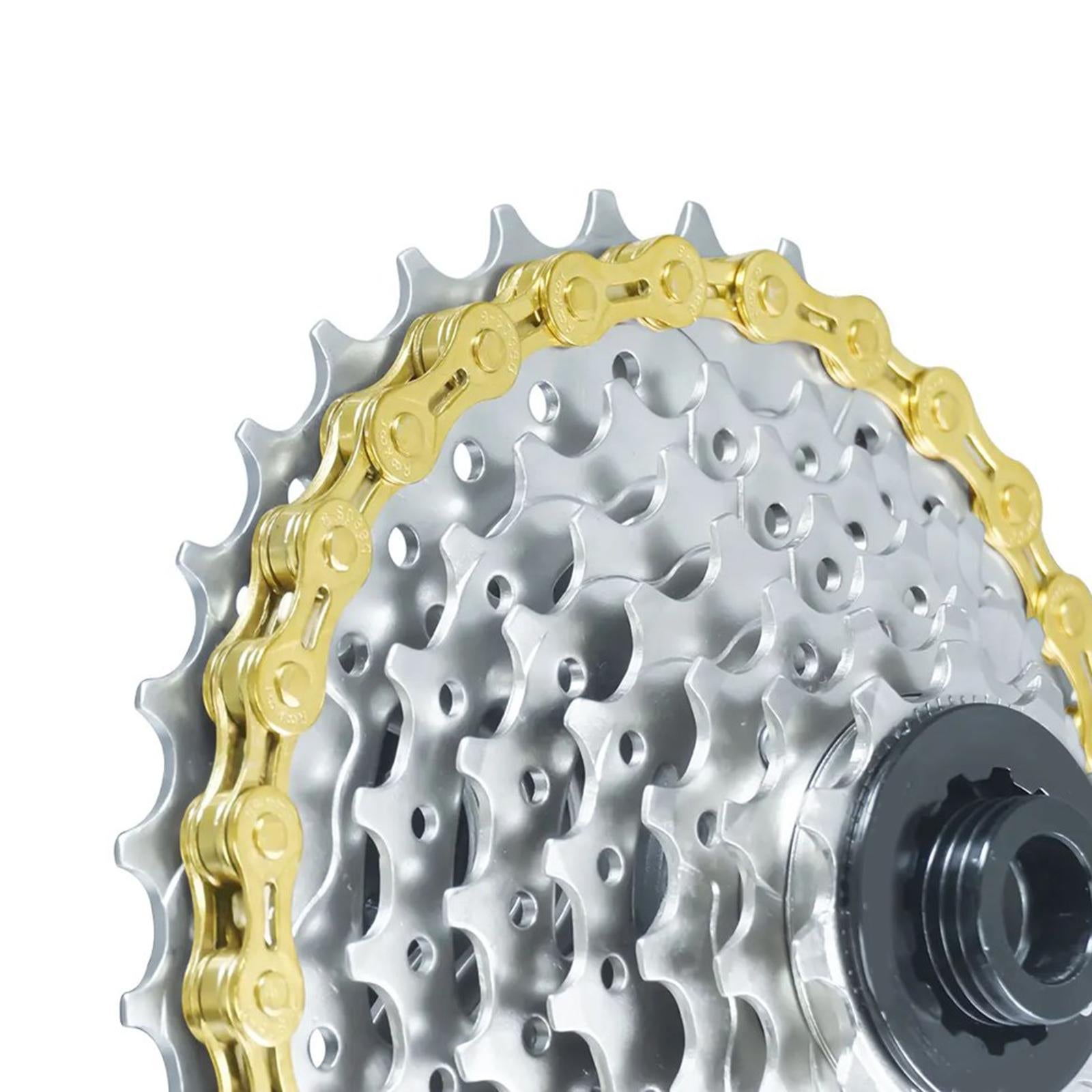 Bicycle Chain 8 Speeds 116L Universal Missing Link Connector Bike Chain Gold