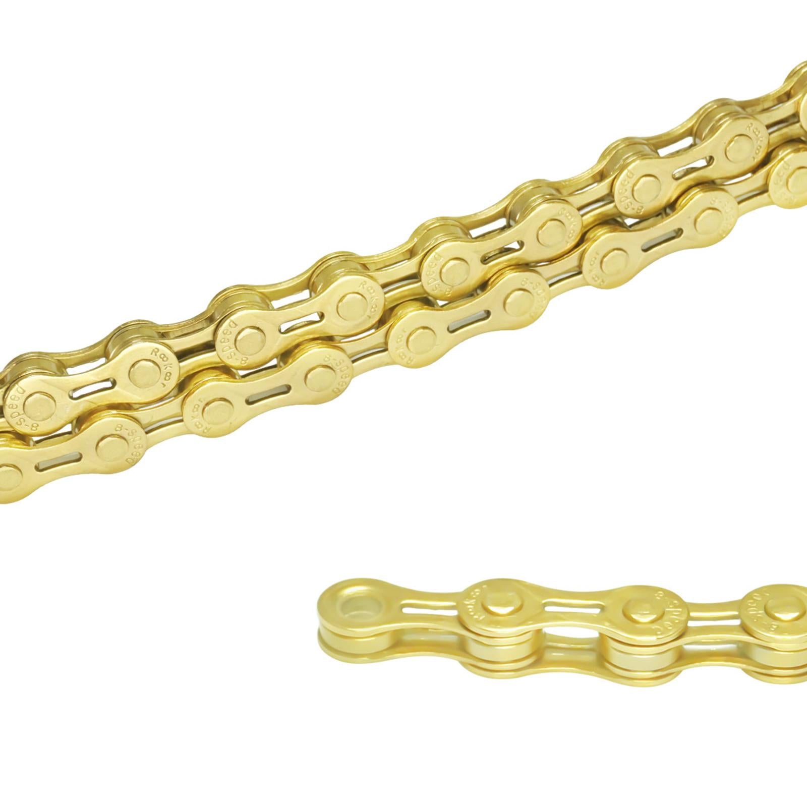 Bicycle Chain 8 Speeds 116L Universal Missing Link Connector Bike Chain Gold