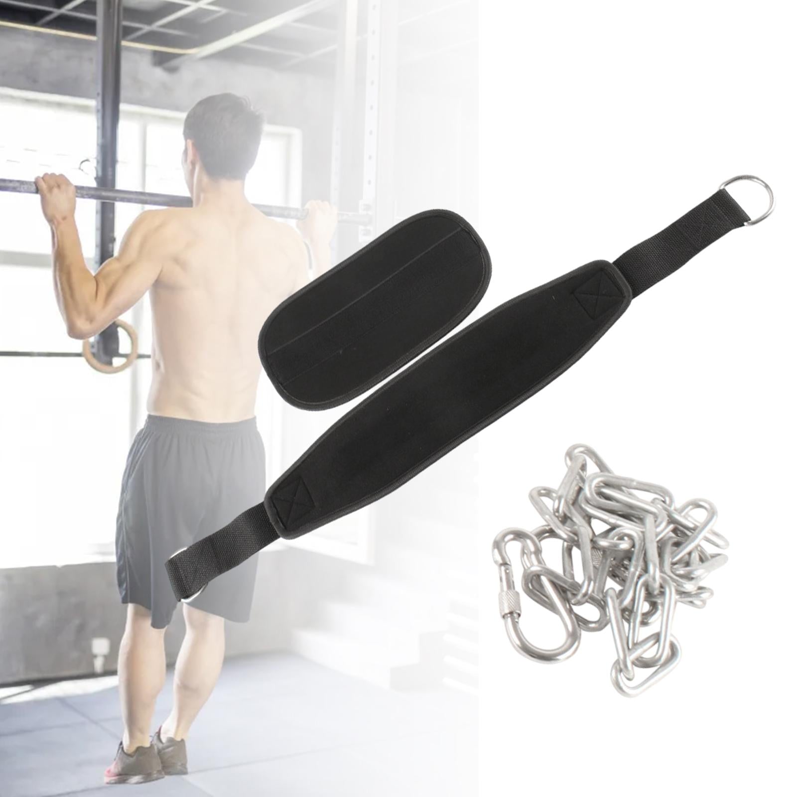 Dipping Belt for Weightlifting with Chain Powerlifting Gym Exercise Dip Belt Style C