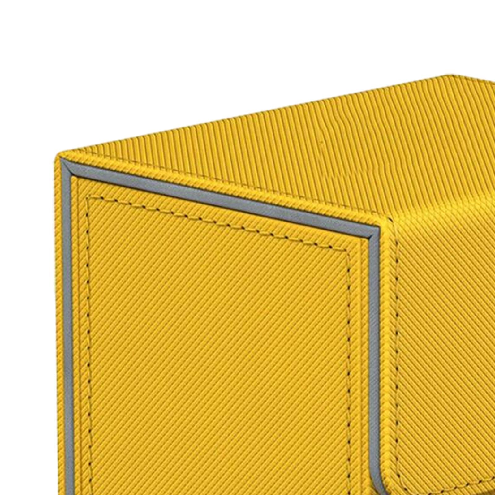 Trading Card Deck Box Display Premium with 2 Card Dividers Game Card Storage Yellow