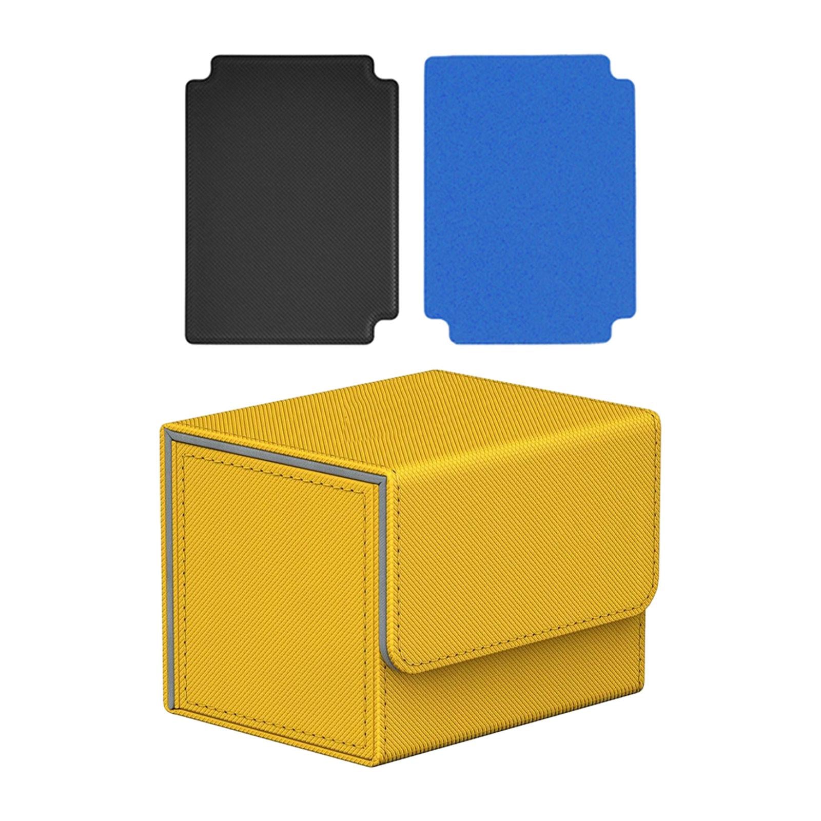 Trading Card Deck Box Display Premium with 2 Card Dividers Game Card Storage Yellow
