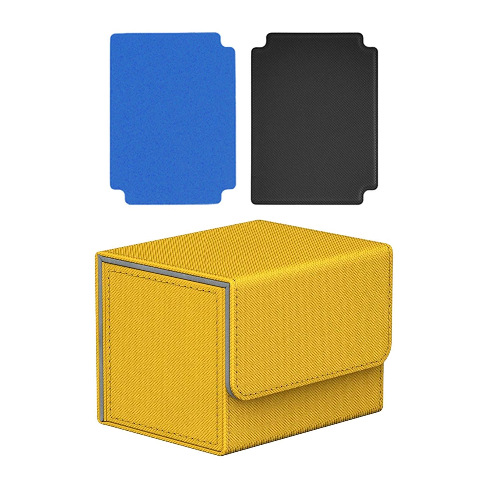Trading Card Deck Box Display Premium with 2 Card Dividers Game Card Storage Yellow