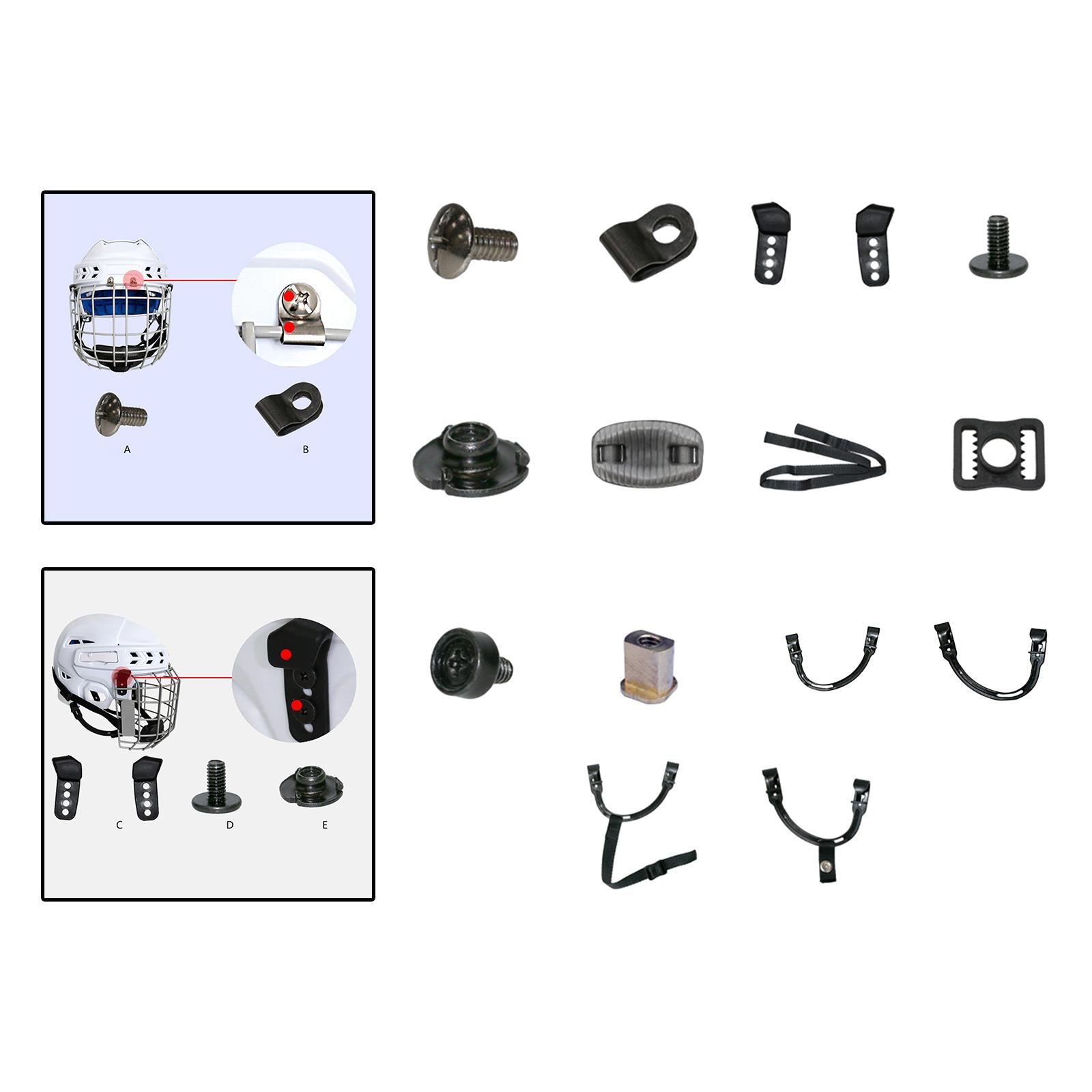 4xIce Hockey Helmet Repair Useful Helmet Hardware for Sports Football Baseball Screw
