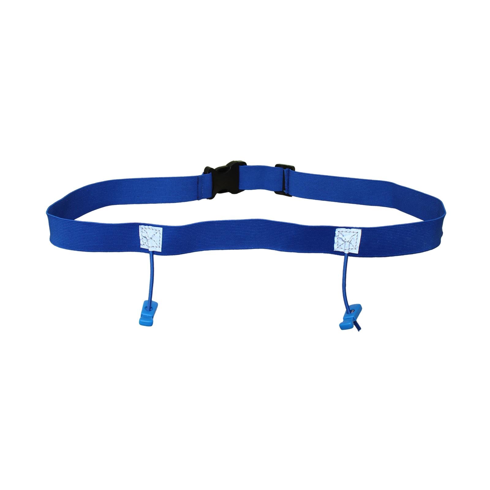 2xReflective Tape Cycling Race Number Belt Triathlon Waist Belt Night Running Blue