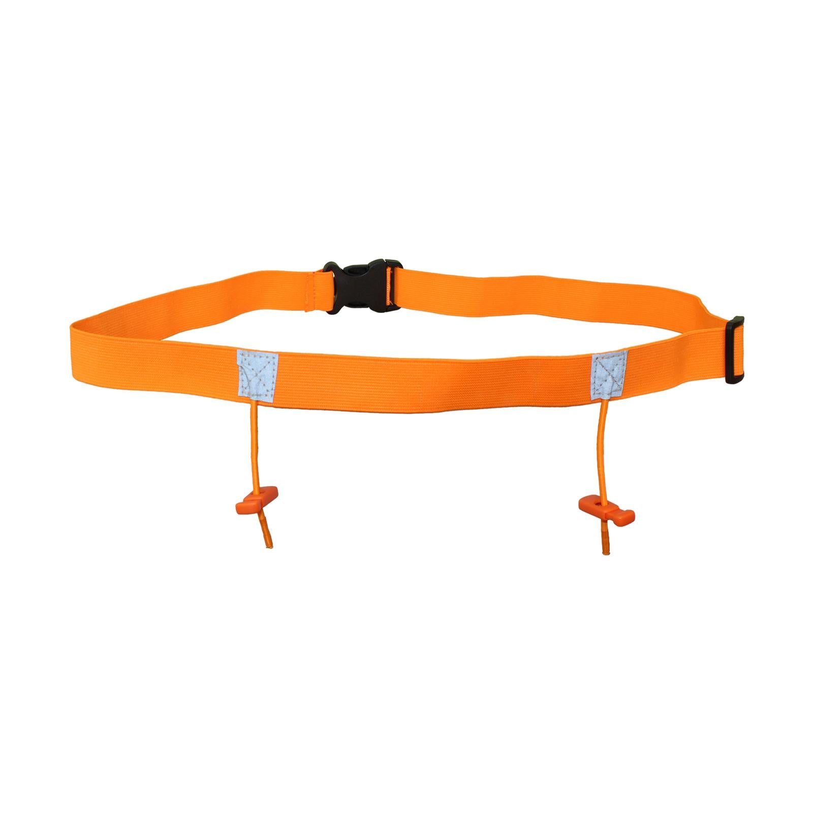 2xReflective Tape Cycling Race Number Belt Triathlon Waist Belt Night Running Orange