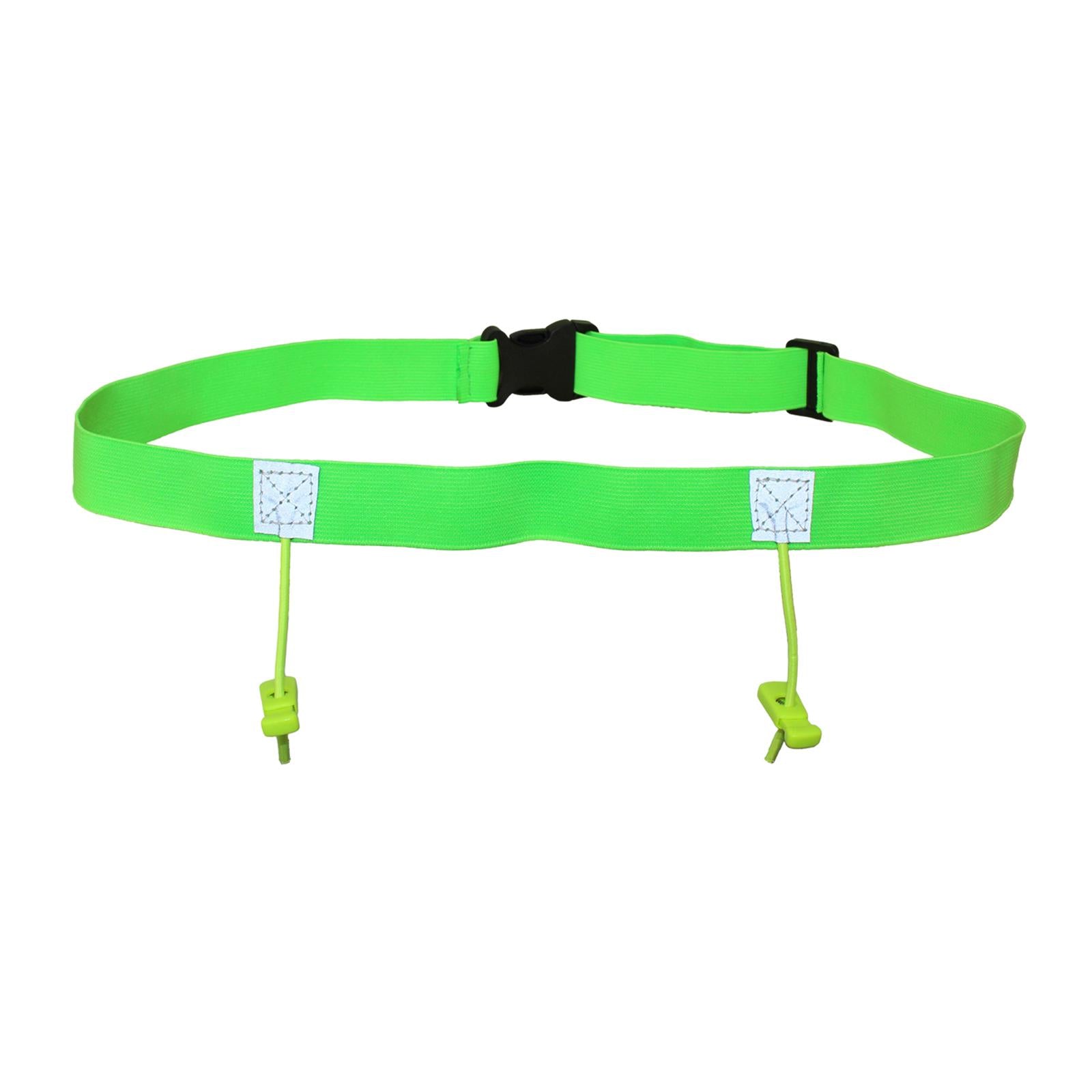 4xReflective Tape Cycling Race Number Belt Triathlon Waist Belt Night Running Green
