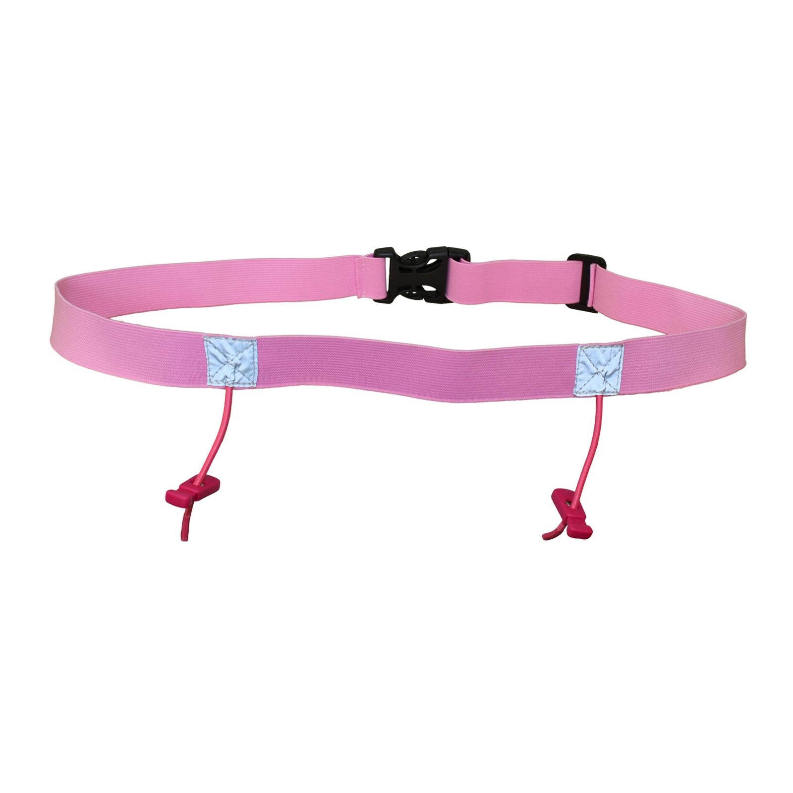 4xReflective Tape Cycling Race Number Belt Triathlon Waist Belt Night Running Pink