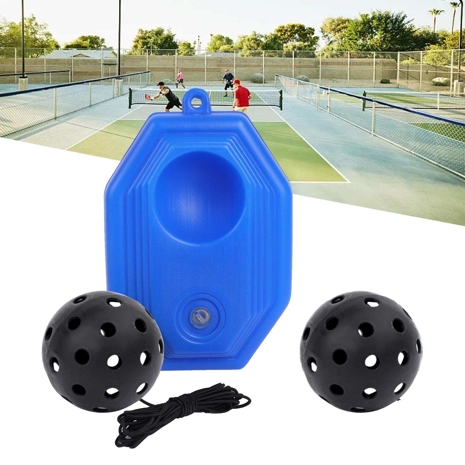 Pickleball Trainer Improve Speed Player Solo Training with Elastic Rope Ball Black