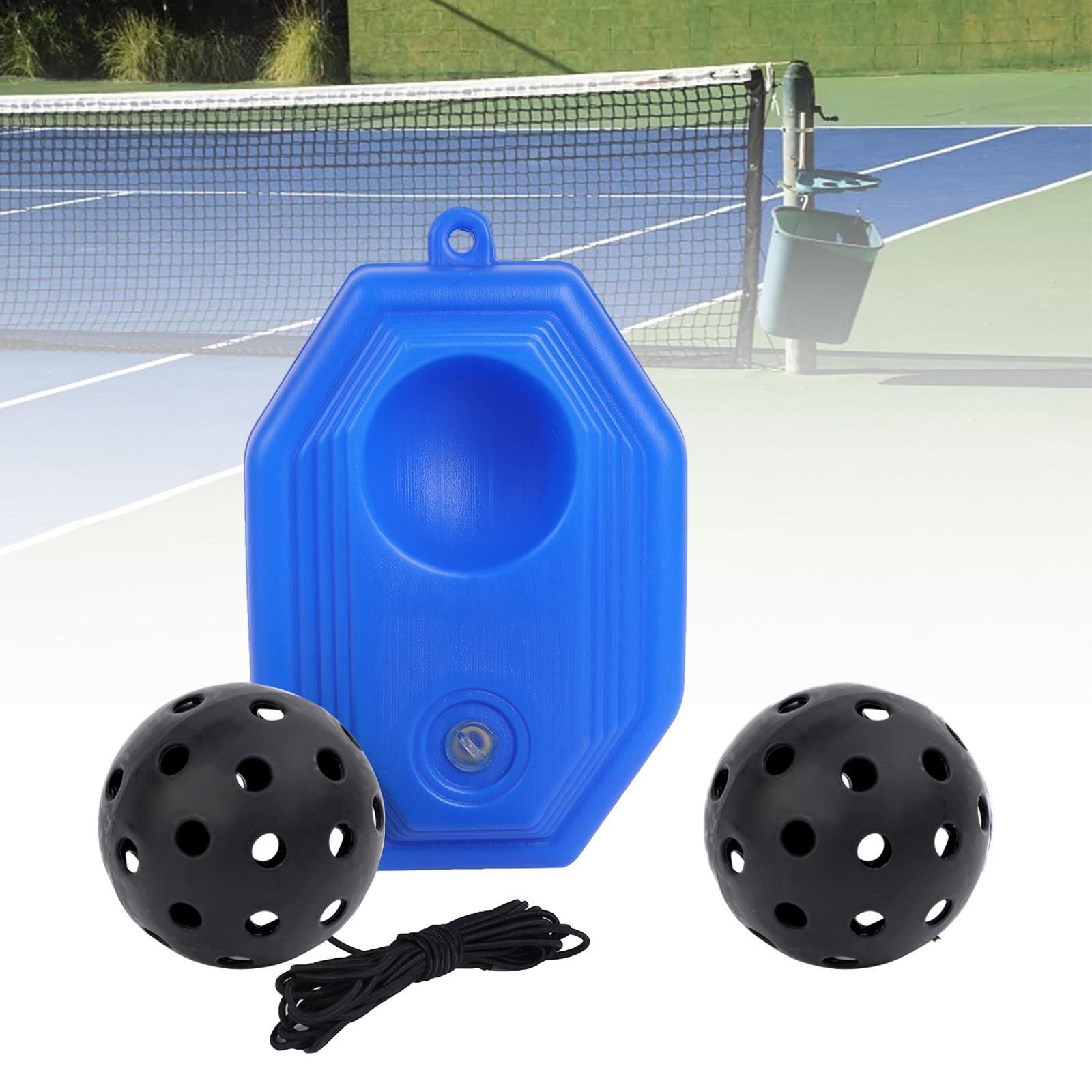Pickleball Trainer Improve Speed Player Solo Training with Elastic Rope Ball Black